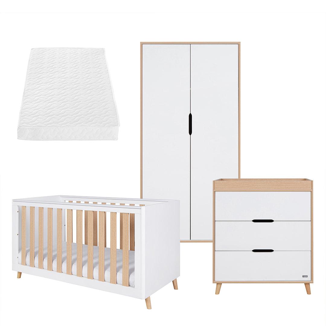  Tutti Bambini Fika 3 Piece Room Set - White/Light Oak、mySite、merchandisen