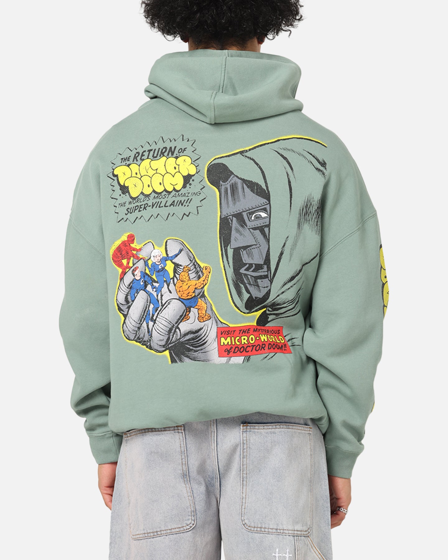 73 Studio Marvel Fantastic Four Doctor Doom Villian Hoodie Washed Green、mySite、zt4zffjzw