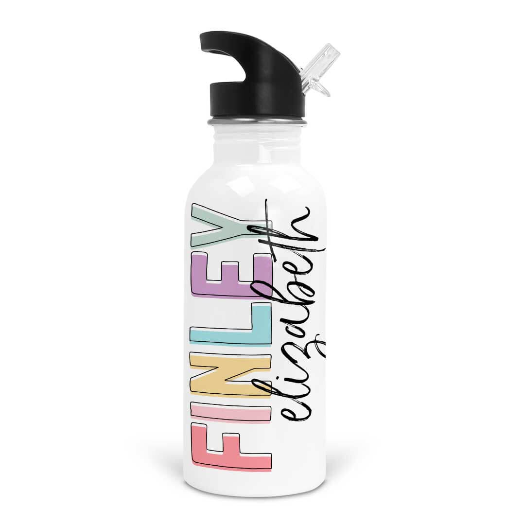  Unicorn Color Block Personalized Kids Water Bottle、mySite、layawaytickets