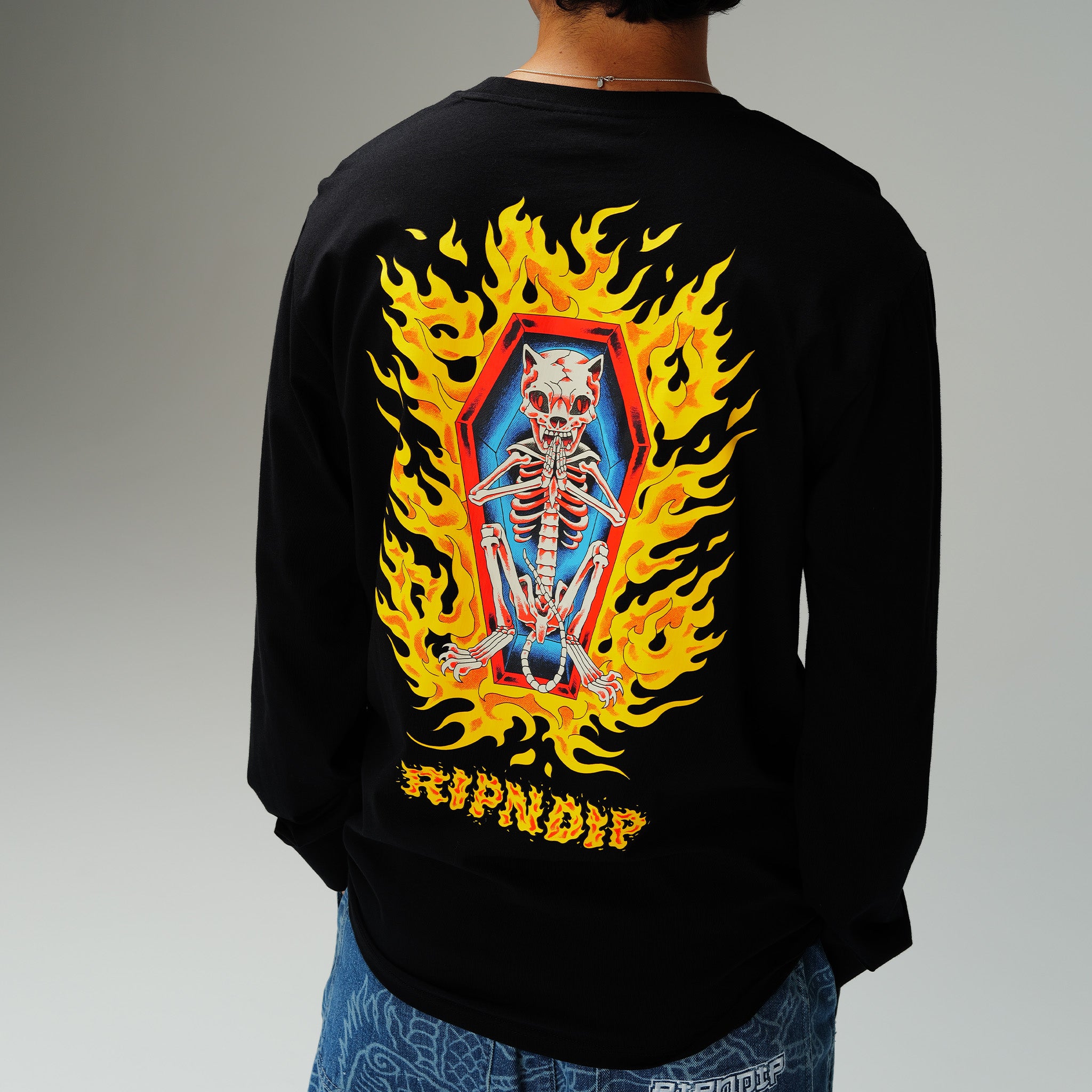  Burn In Heck Long Sleeve (Black)、mySite、merchandisen