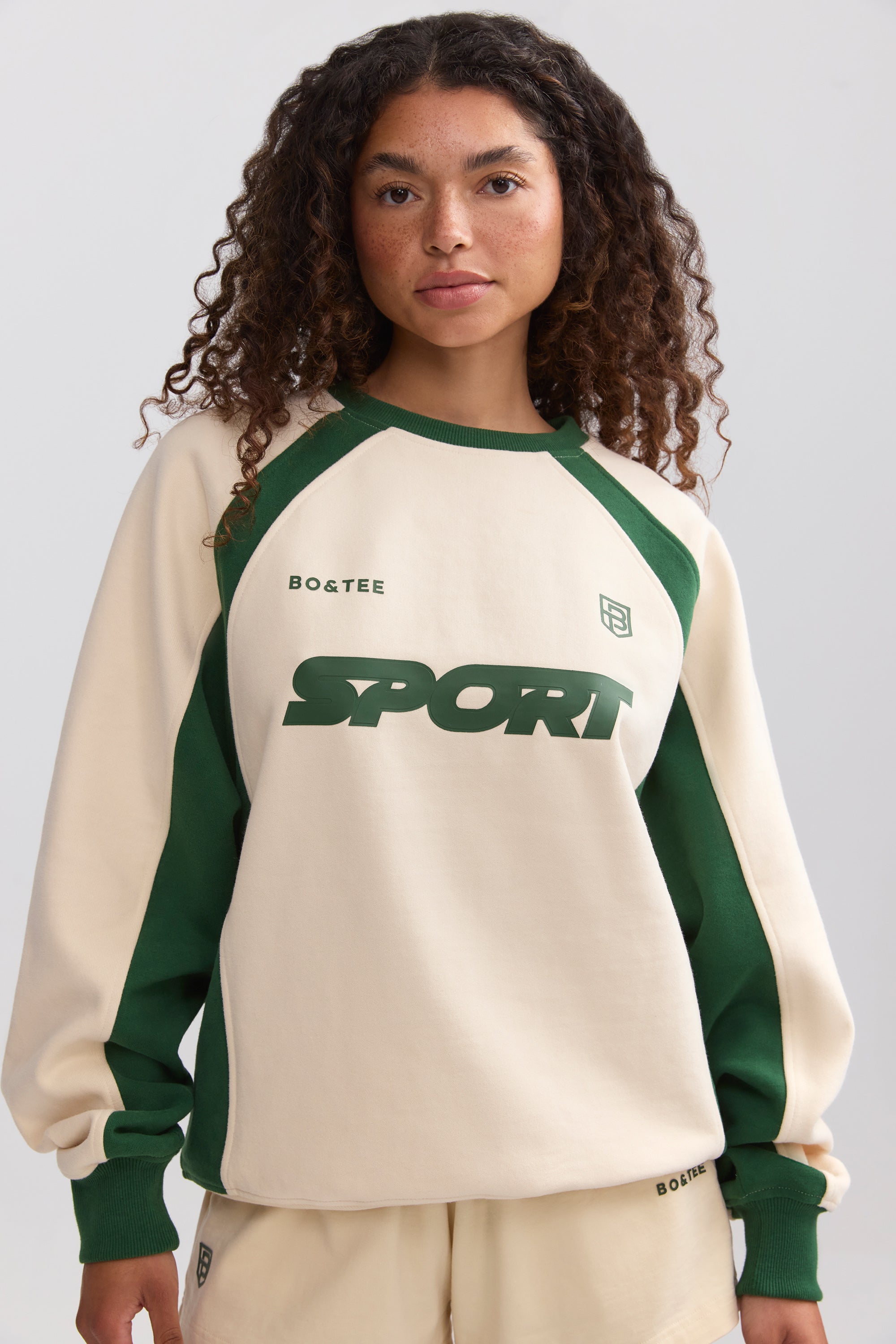 Oversized Colourblock Sweatshirt in Marble、mySite、solidvoid