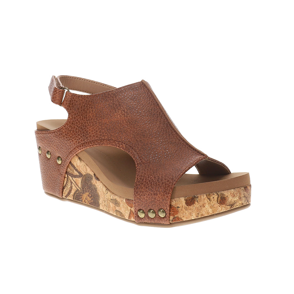 Carley Floral Studded Slingback Wedge Sandals、mySite、gtrtttuynbv