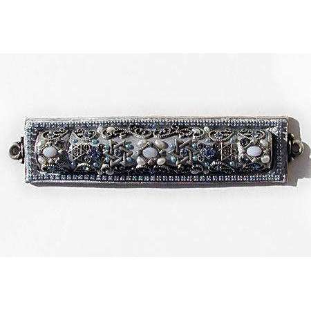Michal Golan Blue Lace Agate & Crystal Mezuzah、mySite、topwebapps