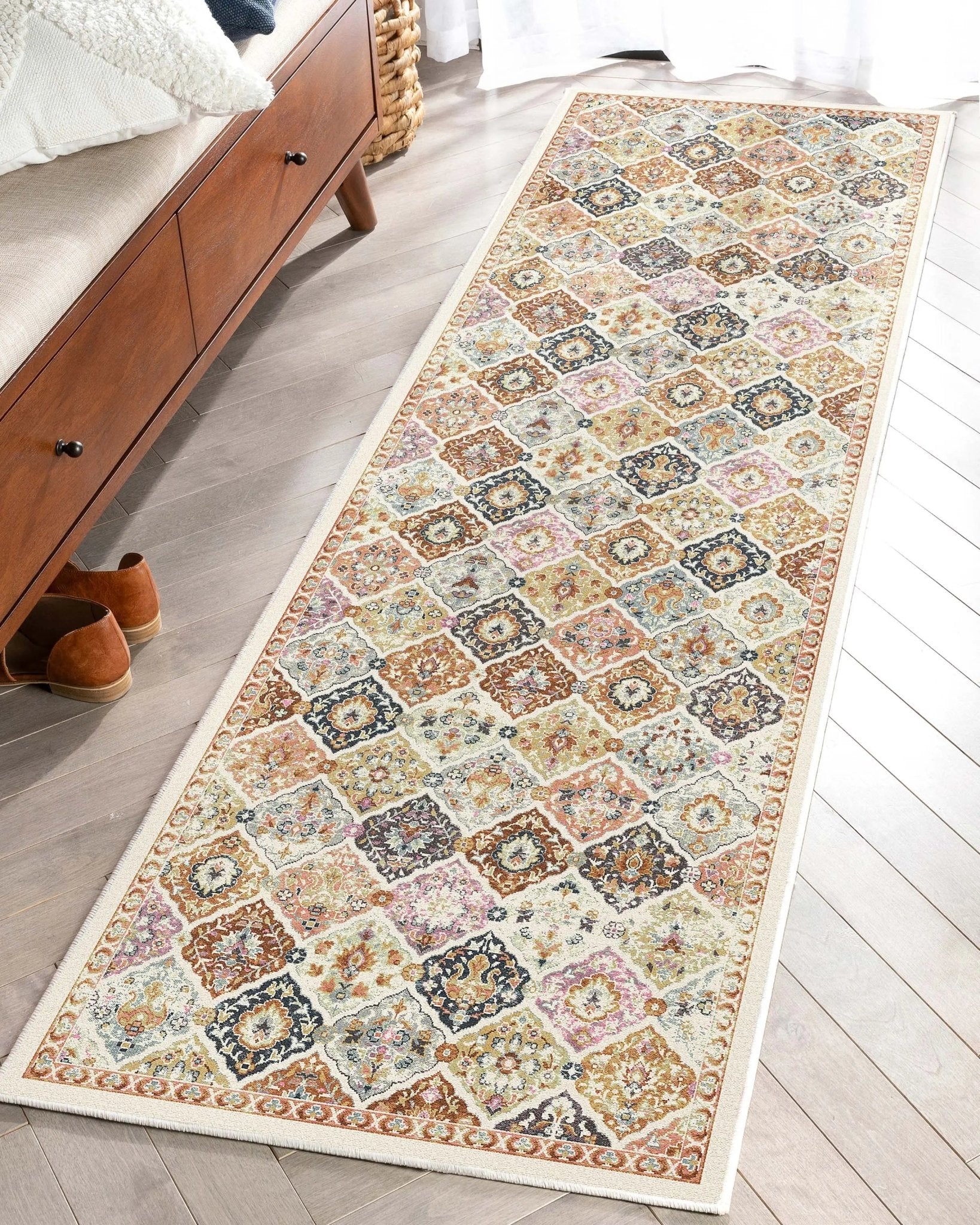Maeve Vintage Trellis Multi Beige Flat-Weave Rug、mySite、gigharbornorthrealestate