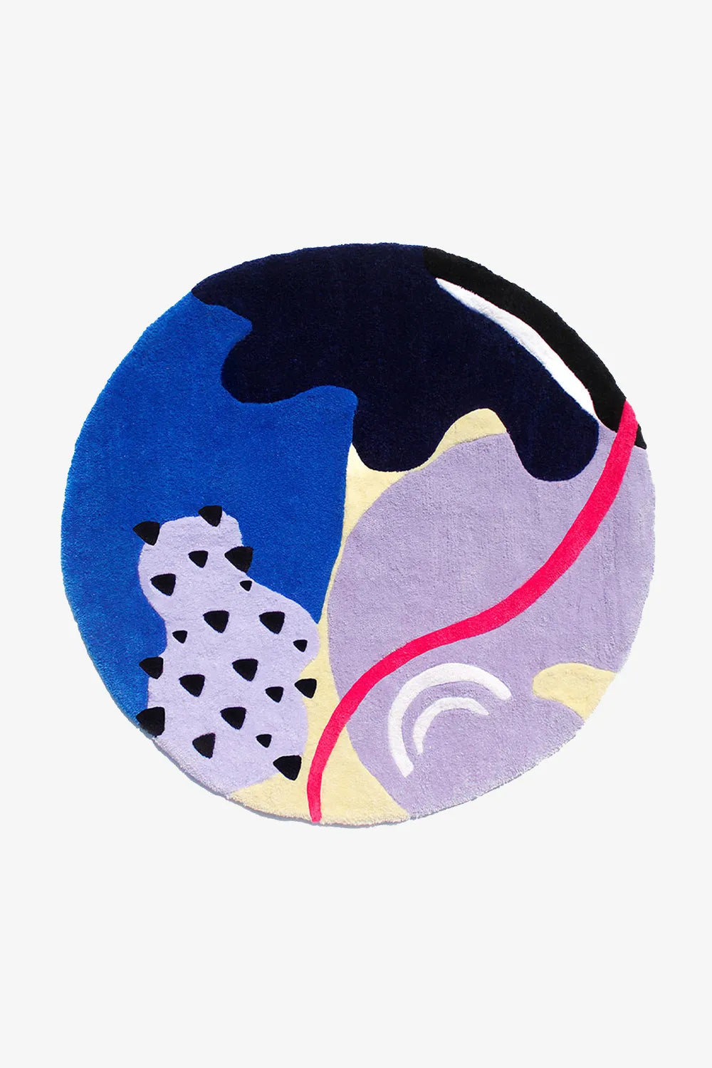 Retro-Futuristic Round Hand Tufted Wool Rug、mySite、gigharbornorthrealestate