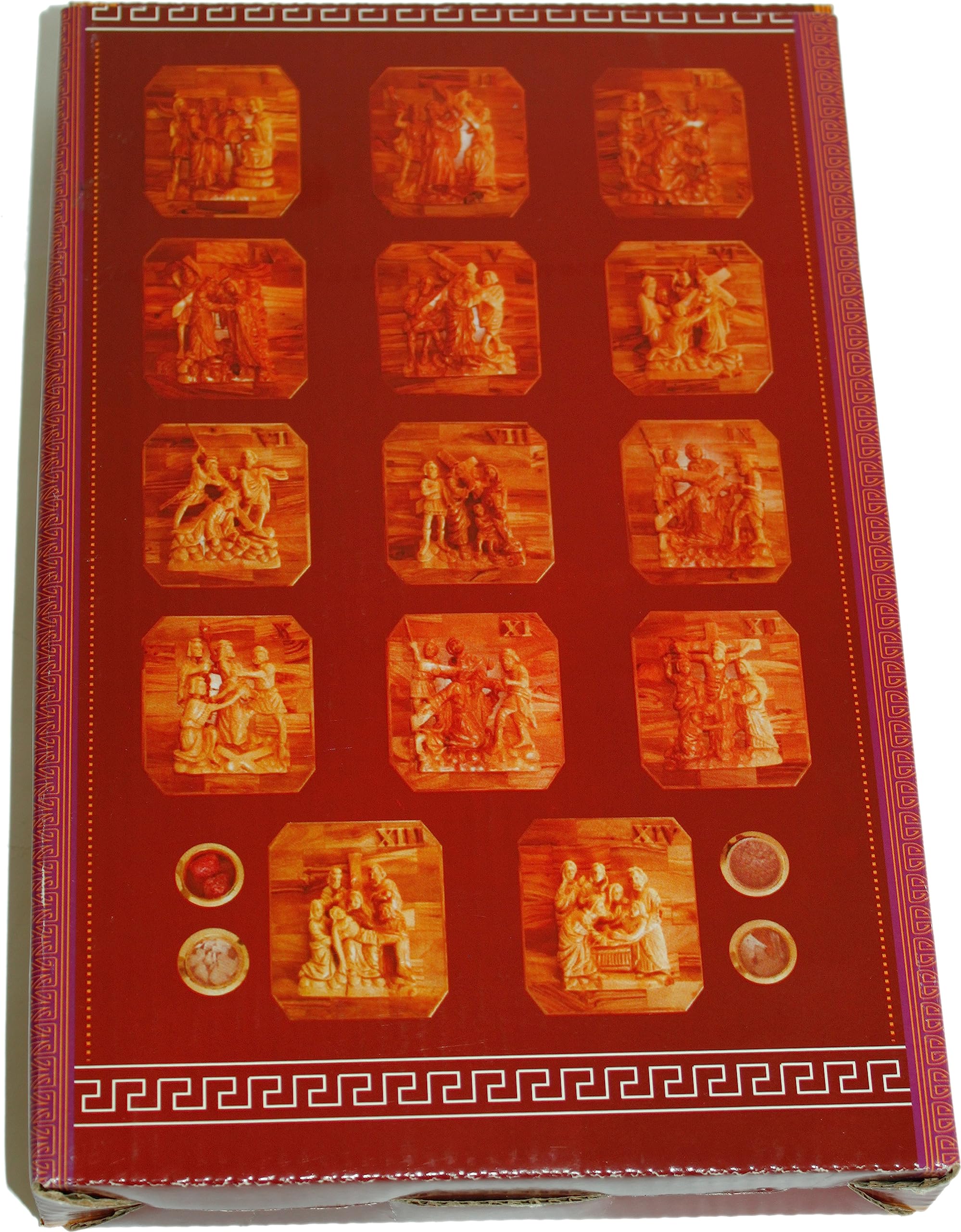  Holy Land Market Catholic Church Olive Wood with Mahogany Wood Crucifix with Holy Land Samples (26 cm - 10.25 Inches)、mySite、elrpsem3k