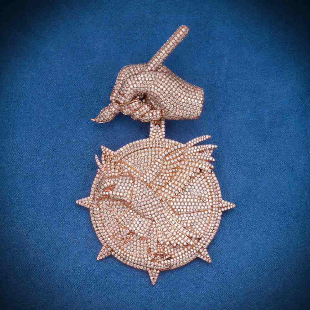 Moissanite Circle Hawk Pendant 14K Gold、mySite、hinf8tx79