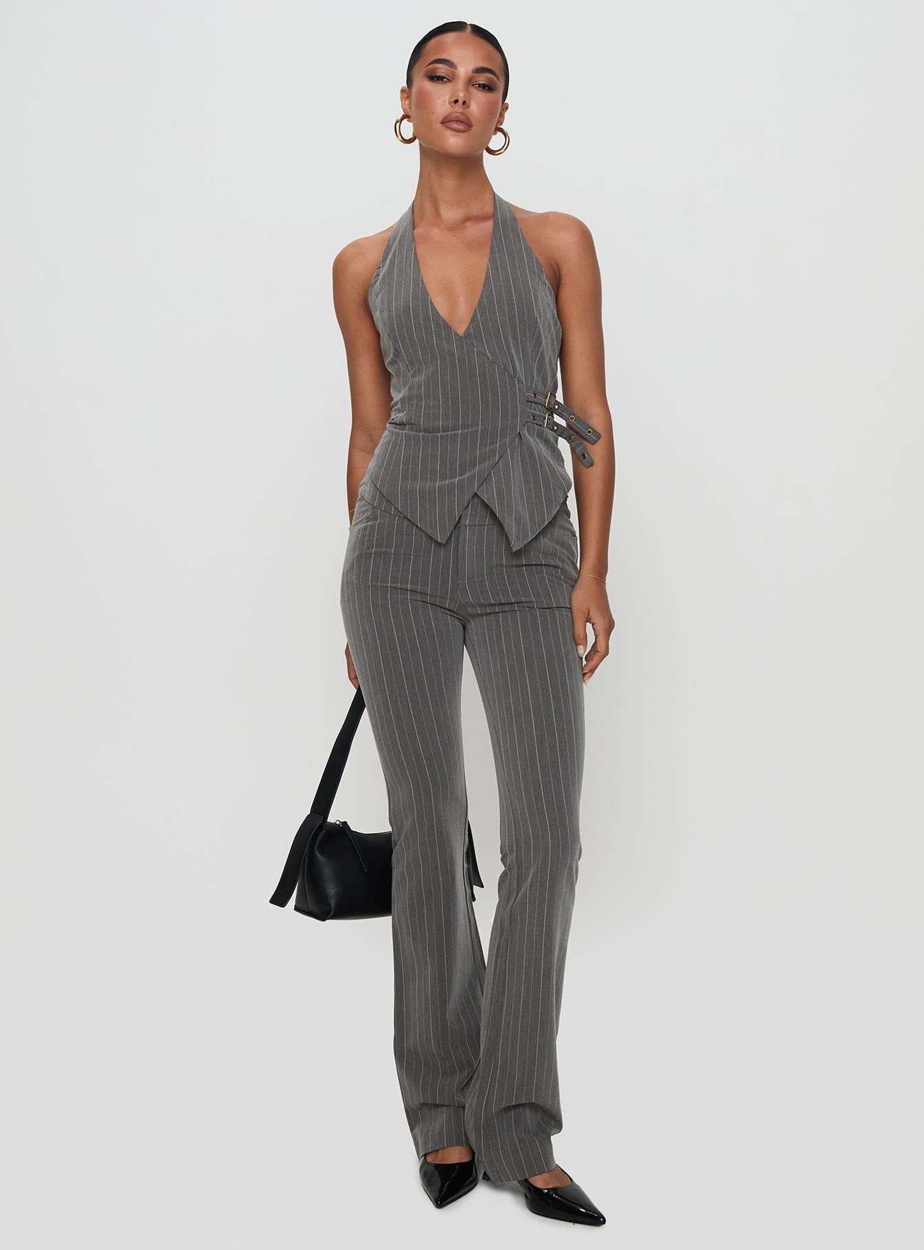 Calexico Buckle Halter Top Grey Pinstripe、mySite、solidvoid