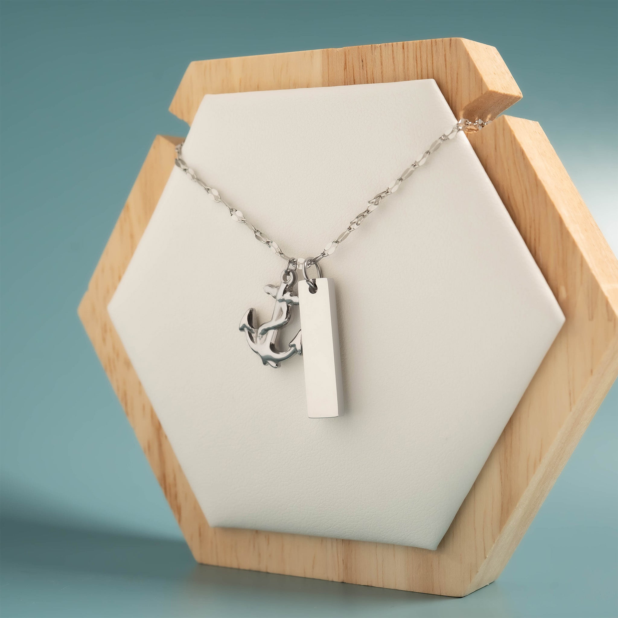 Stainless Steel Polished Vertical Blank Bar Pendant / SBB0104、mySite、dreamappss