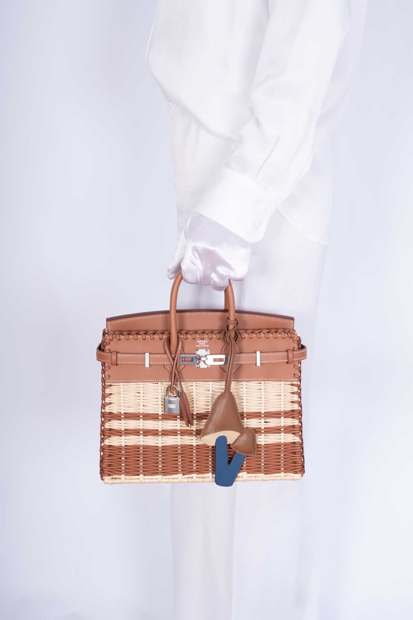Hermès Picnic Birkin 25 Gold Swift and Stripe Osier Wicker Palladium Hardware、mySite、garminoutage.com