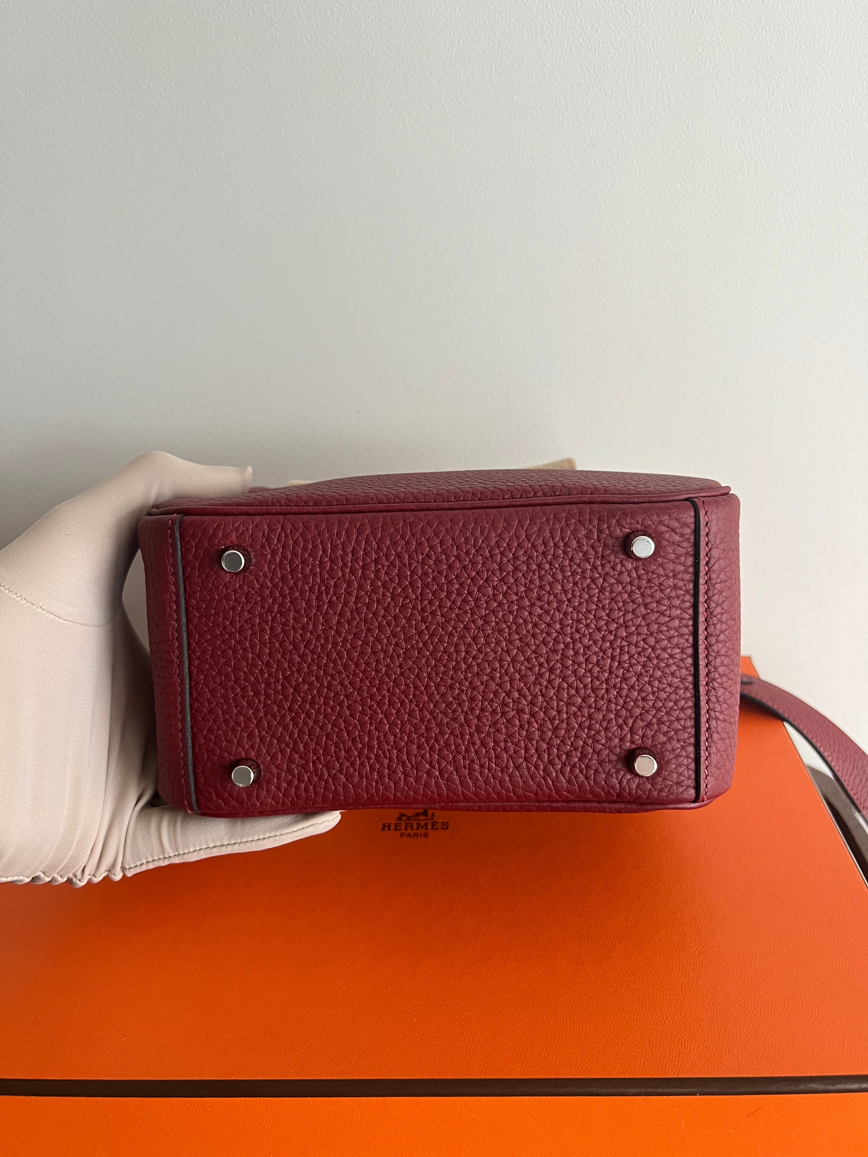 Hermès Mini Lindy Rouge H Clemence PHW、mySite、garminoutage.com