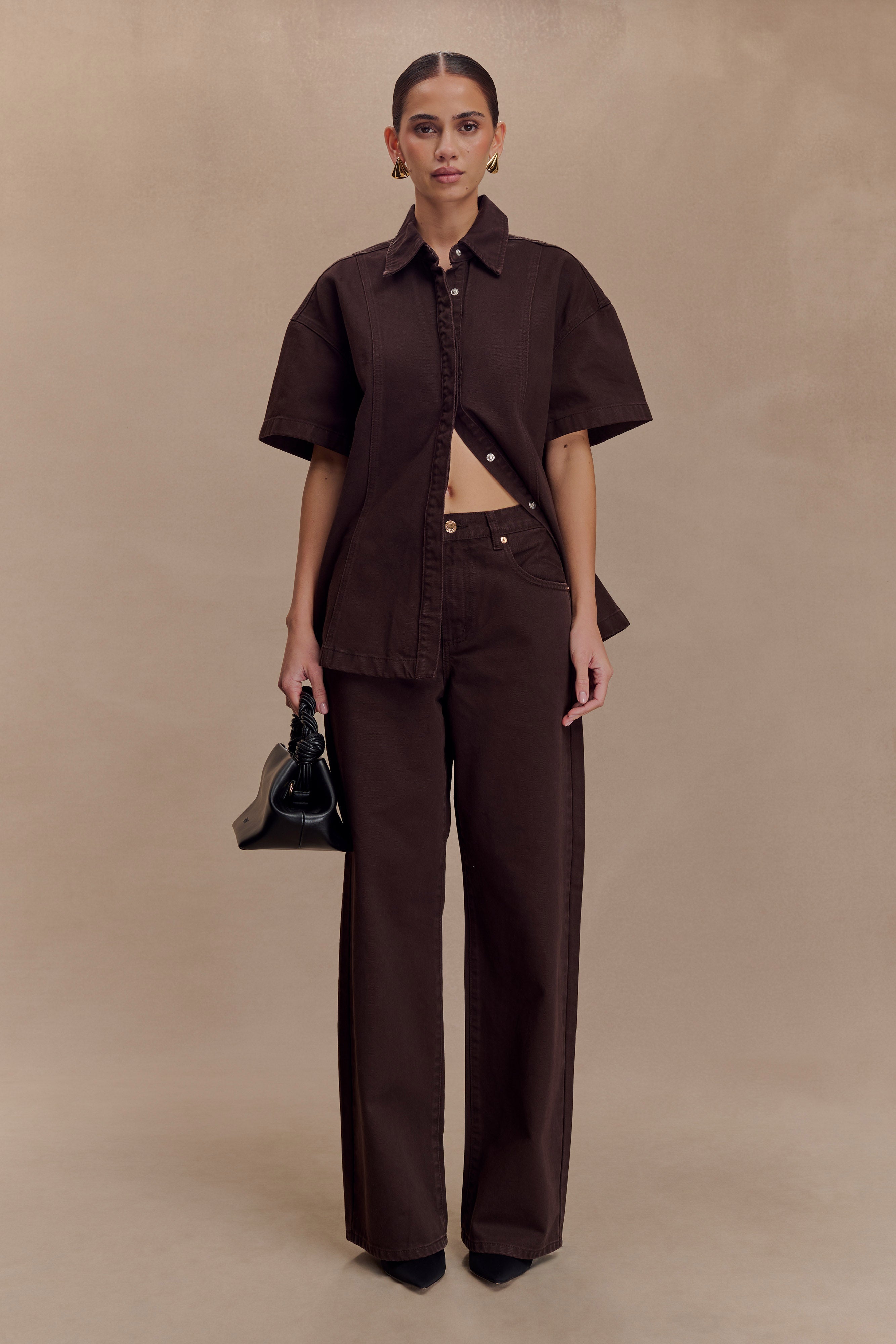 Mannon Mid Rise Denim Jeans - Chocolate、mySite、solidvoid