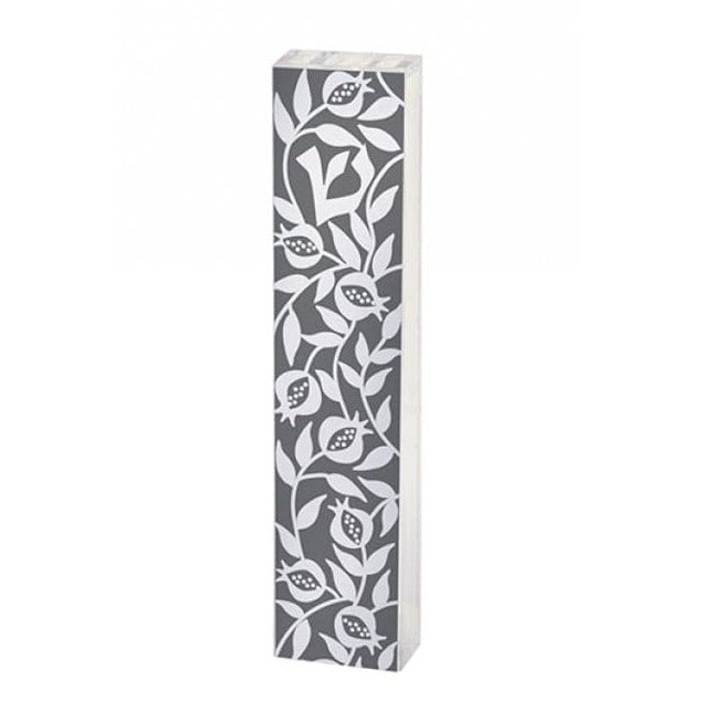 Plexiglass Pomegranate Mezuzah - Gray、mySite、topwebapps