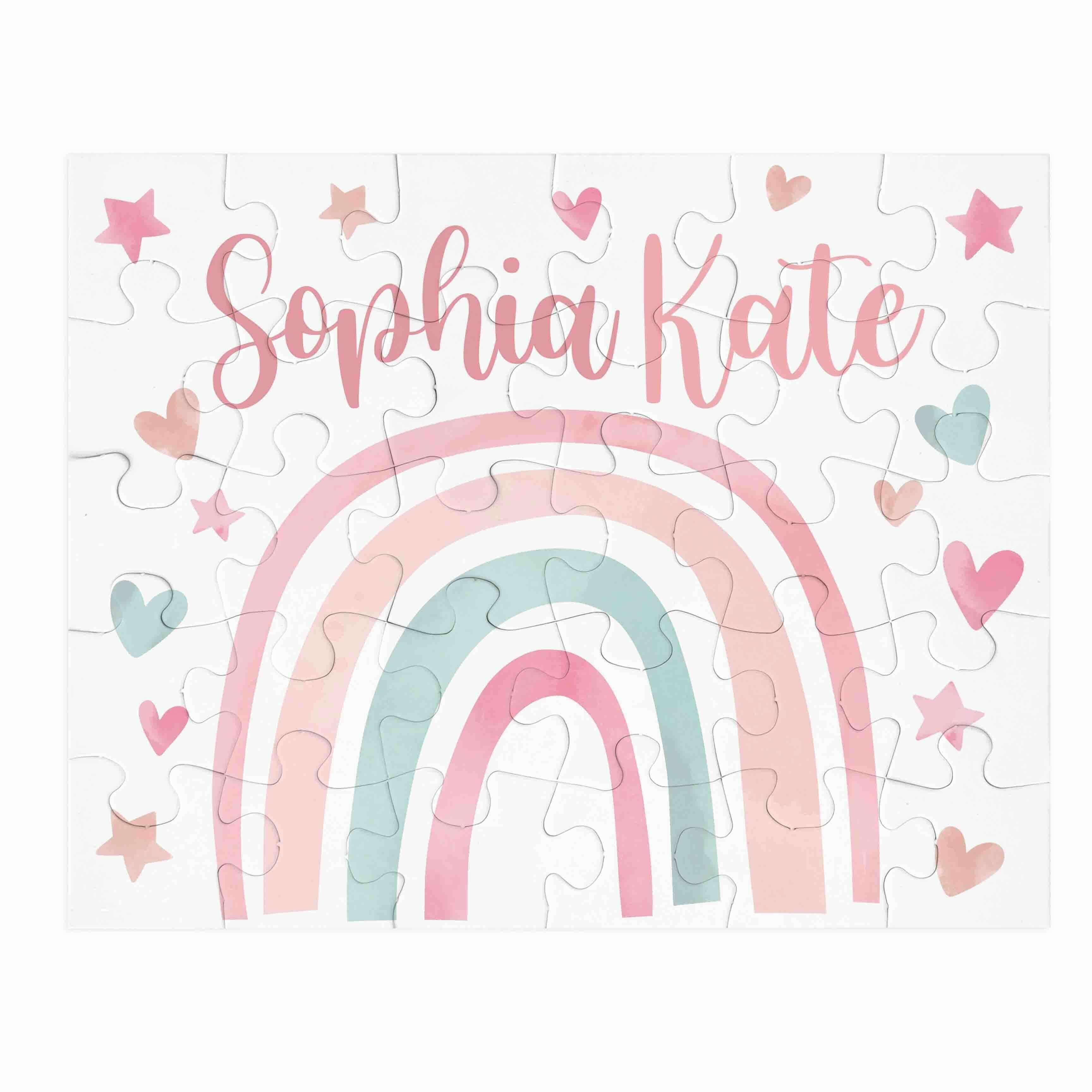  Kids Personalized 30 Piece Puzzle | Pastel Rainbow、mySite、layawaytickets
