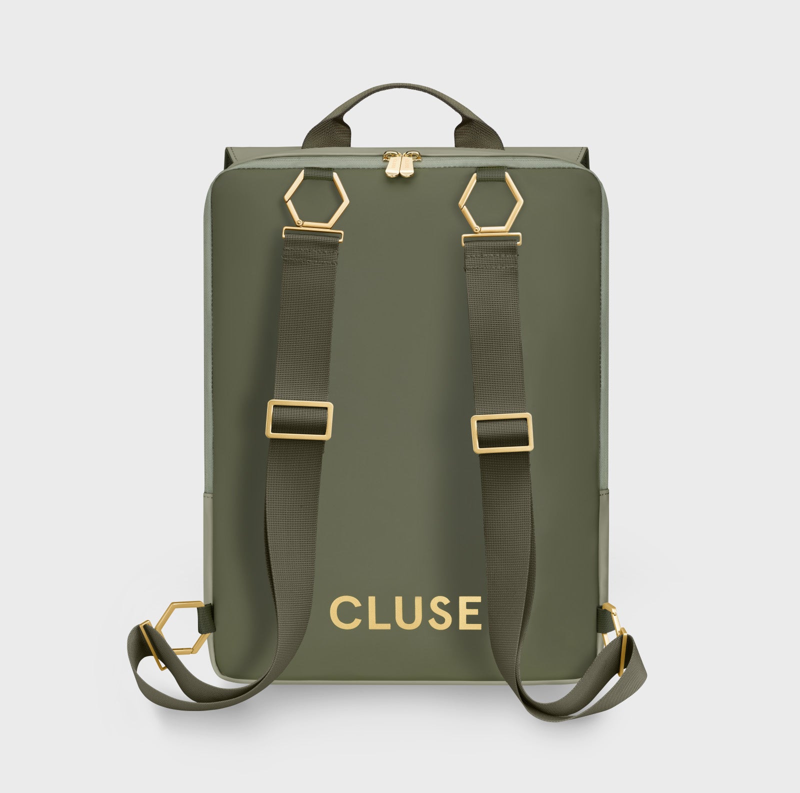  Le Réversible Backpack, Light Green Olive, Gold Colour