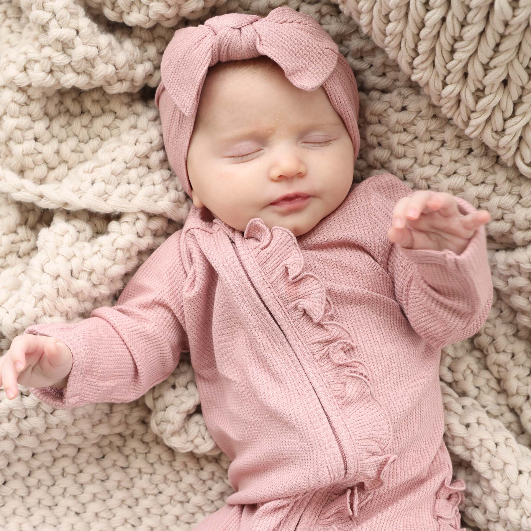  Vintage Rose Bamboo Waffle Zipper Ruffle Footie、mySite、layawaytickets