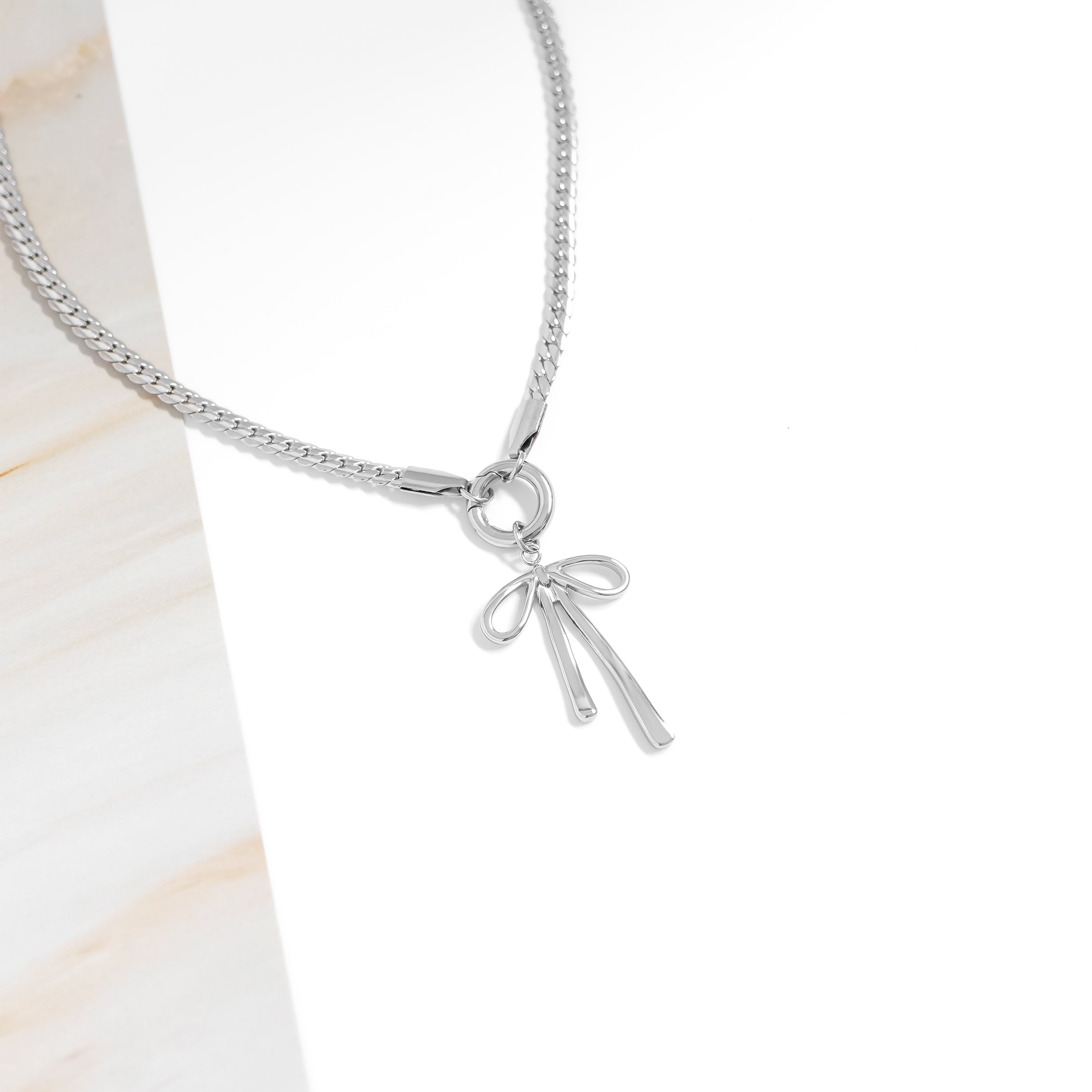 18K Gold PVD Stainless Steel Long Bow Charm / PDL0277、mySite、dreamappss