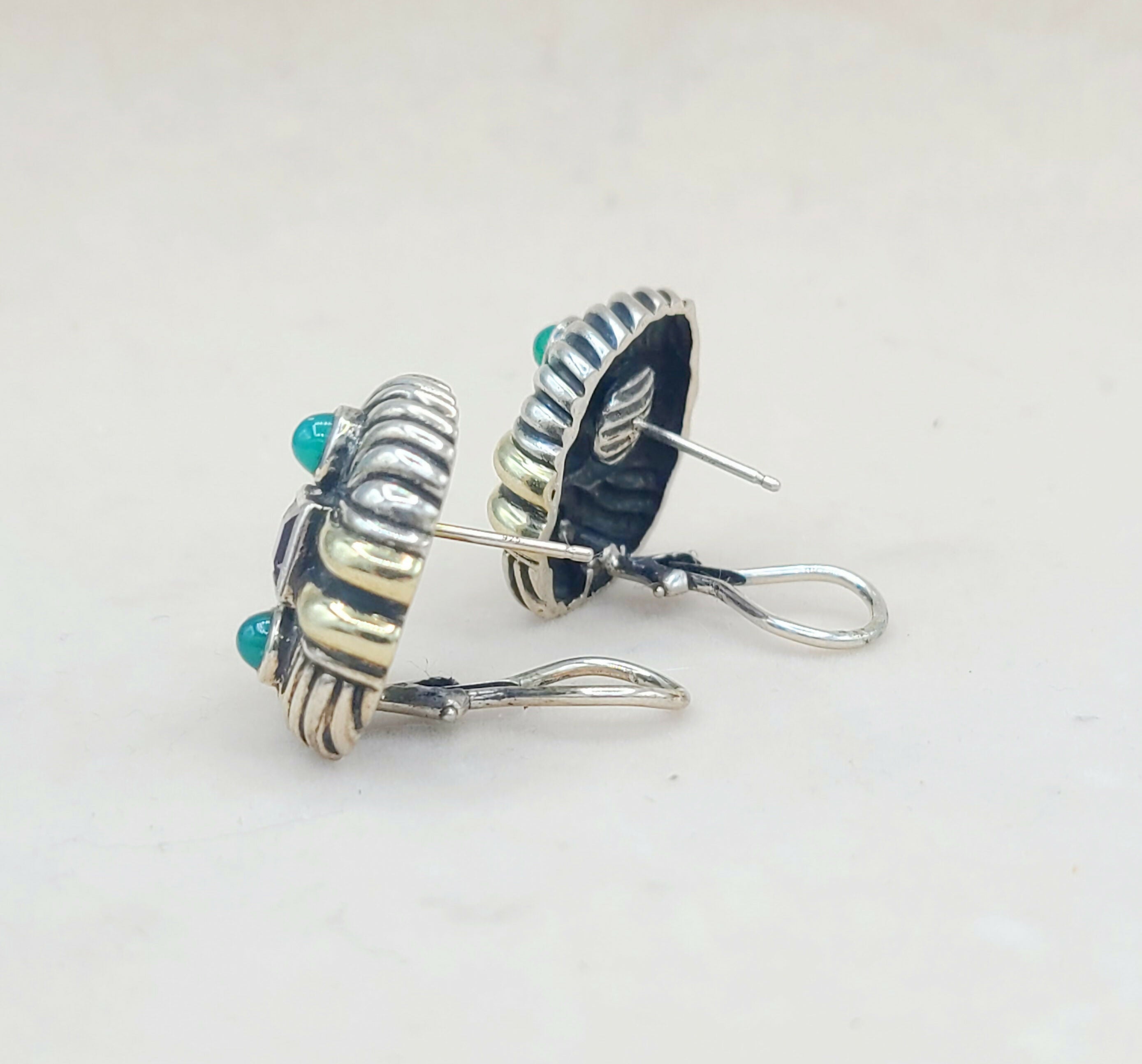 David Yurman Renaissance Earrings 鈥?Amethyst & Green Onyx、mySite、hinf8tx79