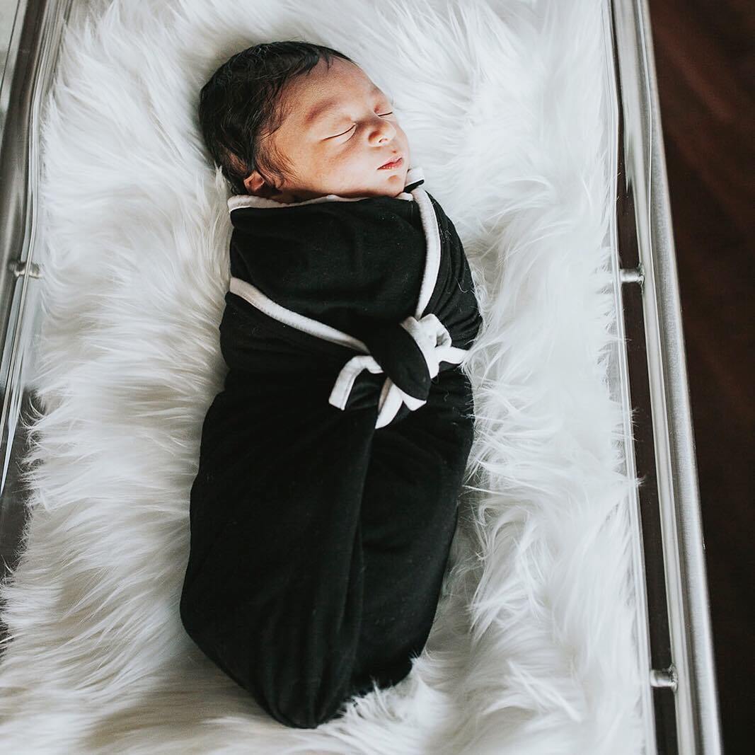  Swaddle Blanket in Midnight with Cloud Trim、mySite、layawaytickets