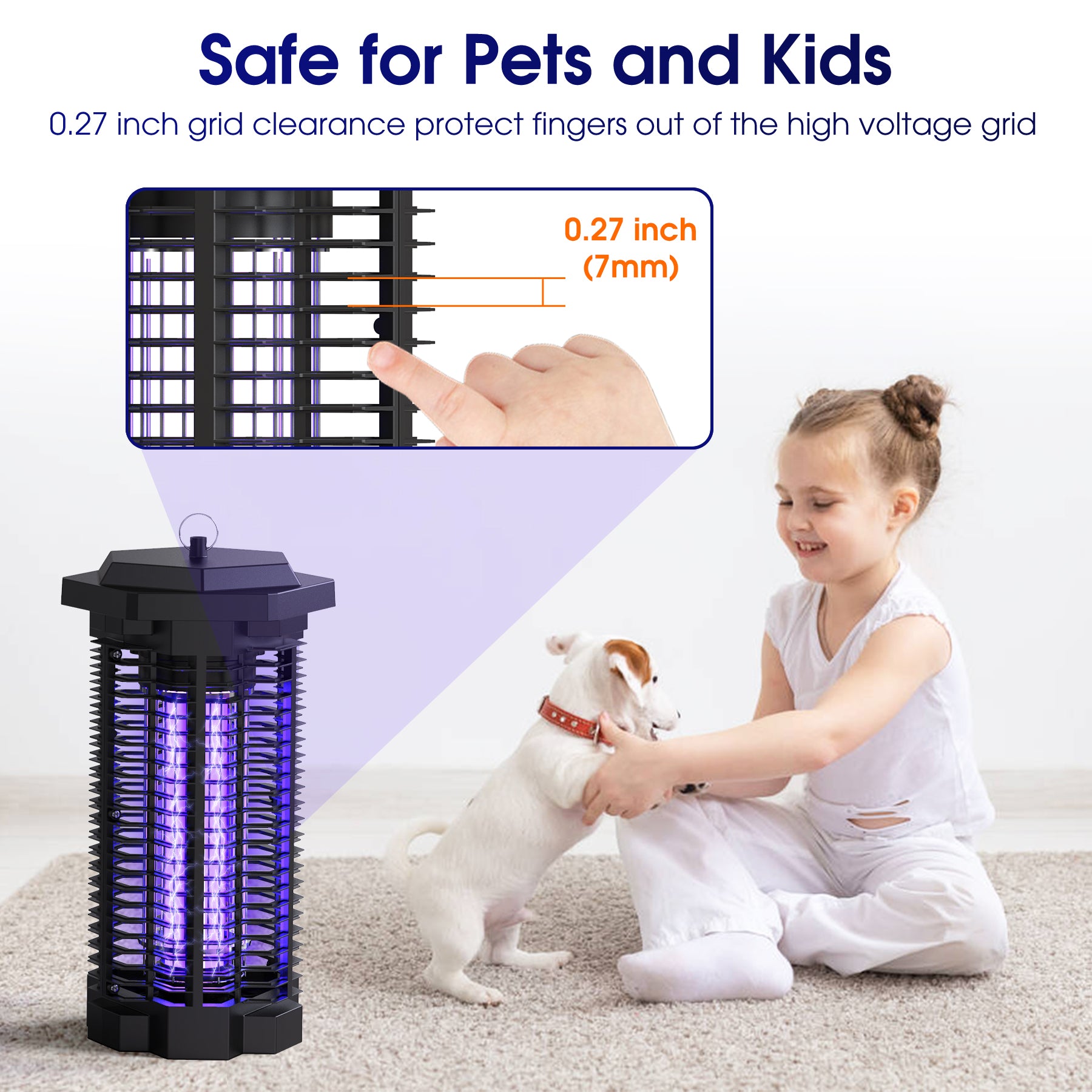 KLOUDIC Bug Zapper 4000 Volt Waterproof Electric Mosquito Killer Trap mosquito repellent outdoor for Home Backyard Patio Garden, Black、mySite、fannypackpong