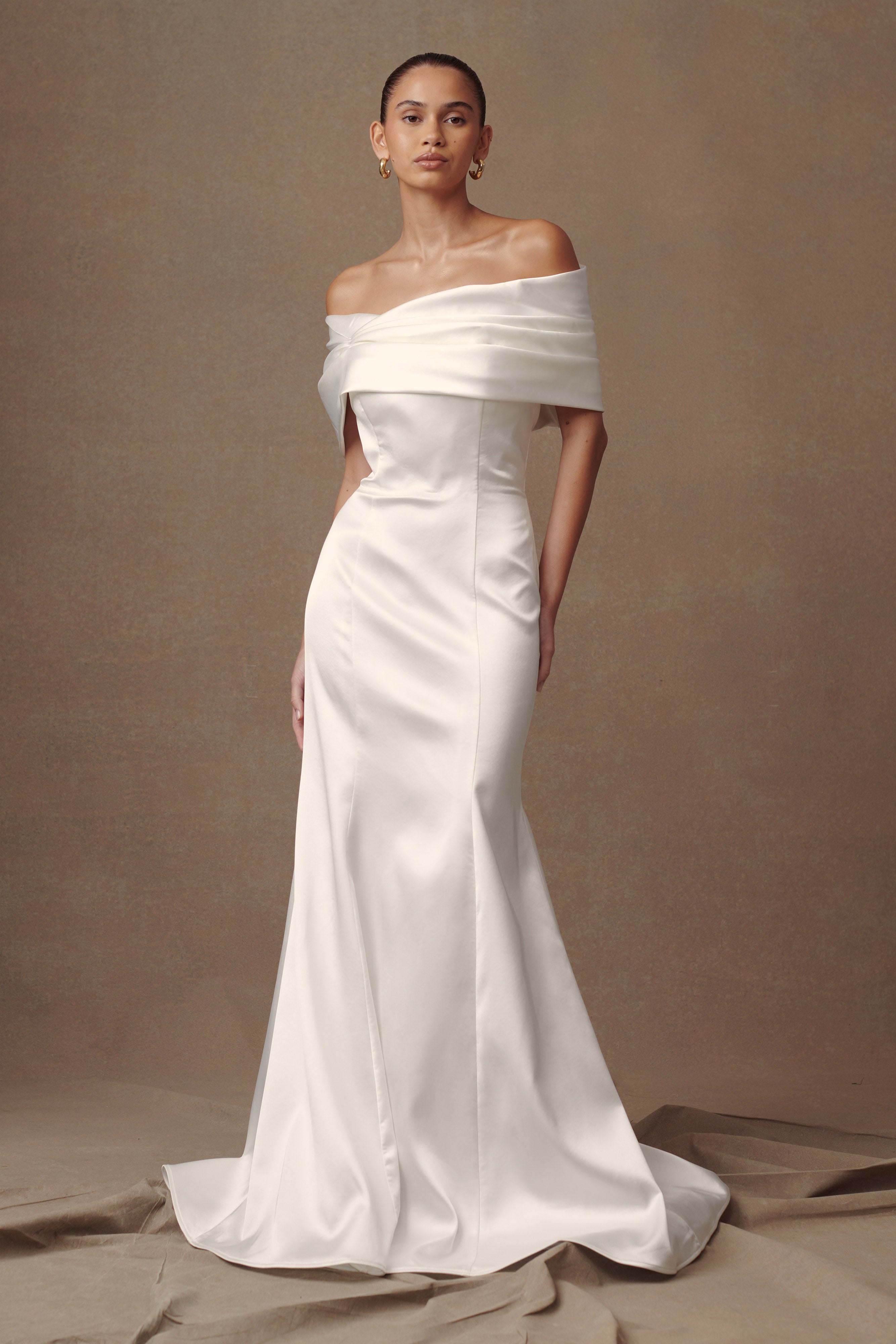 Saosire Satin Wedding Gown - White、mySite、solidvoid