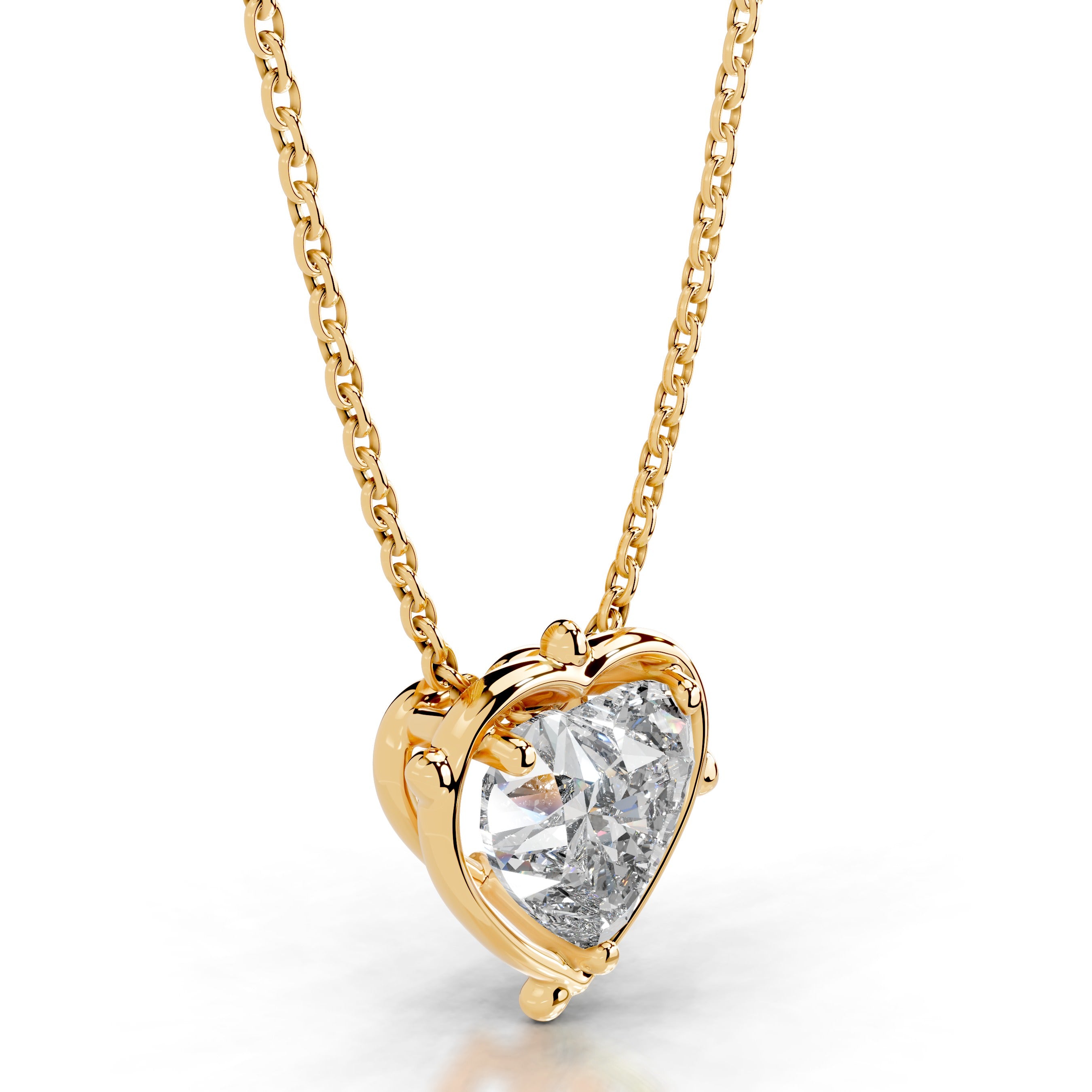 Rooted in Love Heart Lab Grown Diamond Necklace - 18K Yellow Gold、mySite、hinf8tx79
