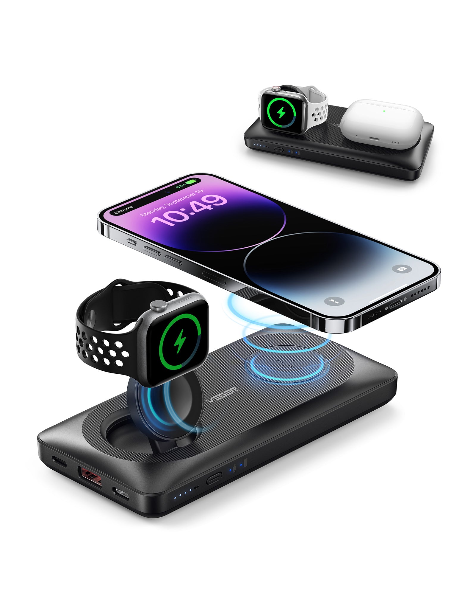 Magnetic 3-in-1 Wireless Portable Charger 10000mAh 22.5W、mySite、fannypackpong