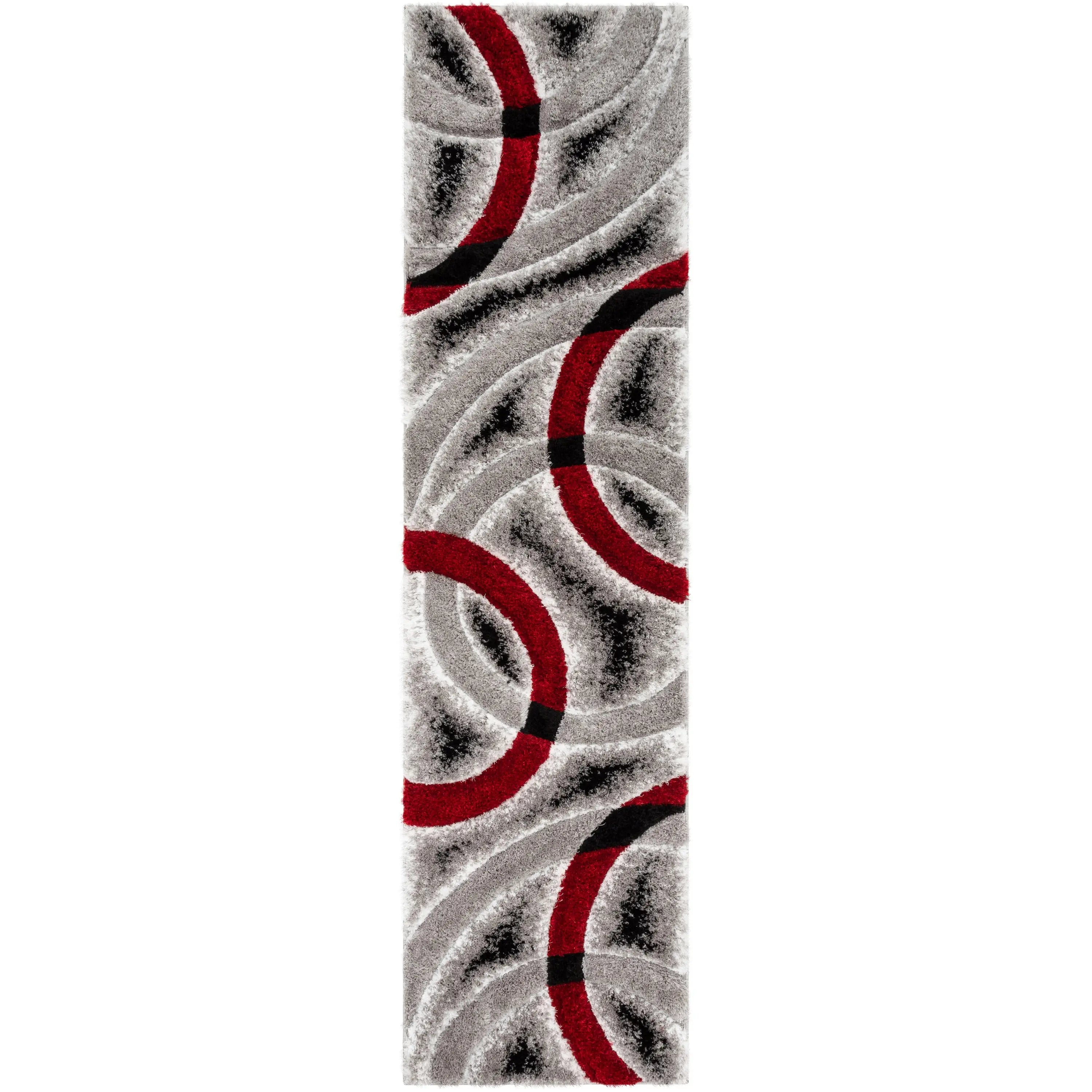 Oahu Red Modern Geometric 3D Textured Shag 5'3 x 7'3 Rug、mySite、gigharbornorthrealestate