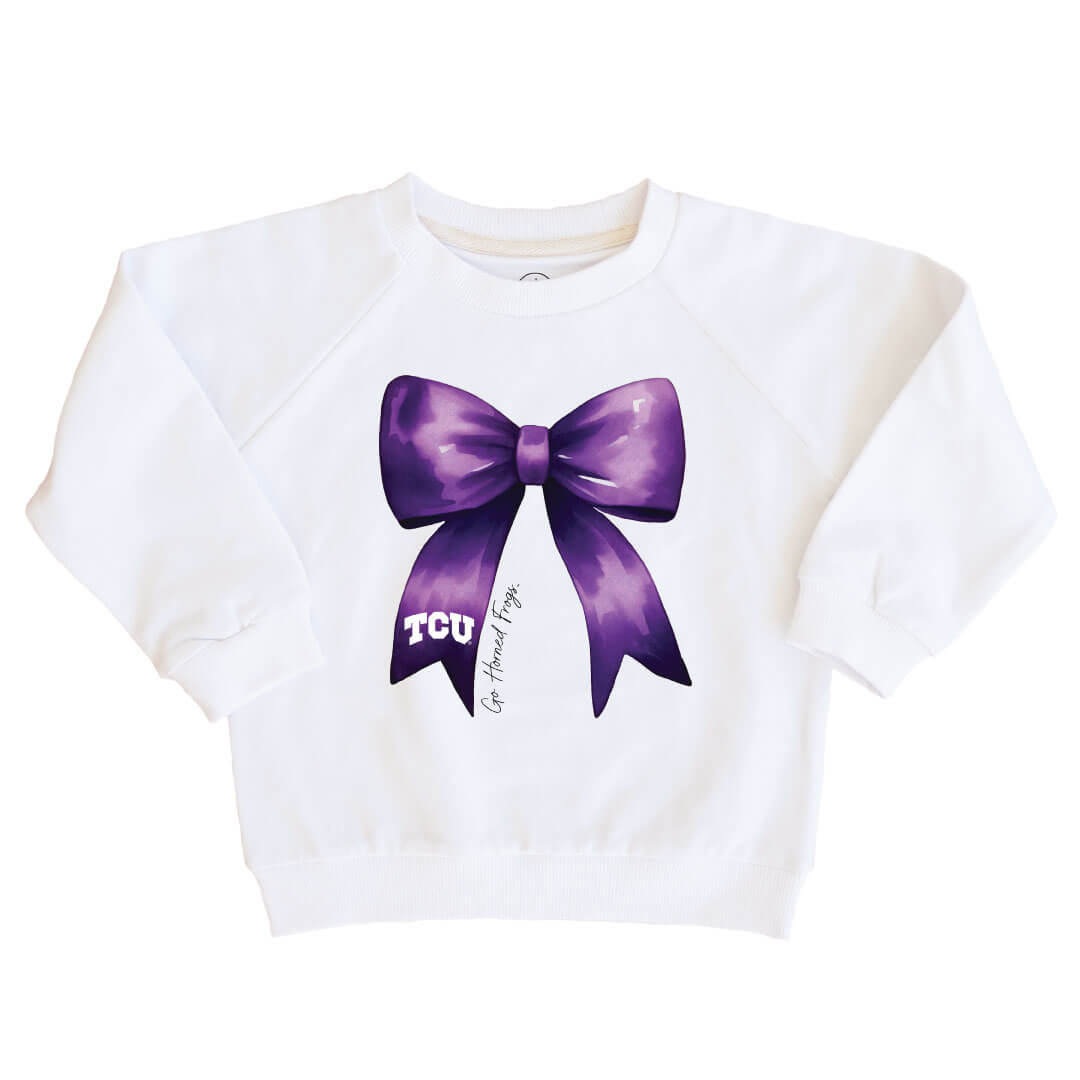  Texas Christian University | Footballs & Bows Kids Graphic Sweatshirts、mySite、layawaytickets