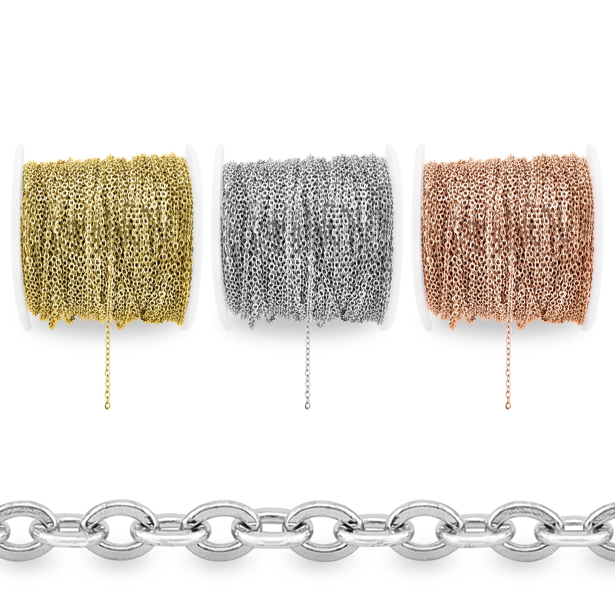 Stainless Steel 2mm Oval Loop Chain 164' Spool 50 meter / SPL0009、mySite、dreamappss