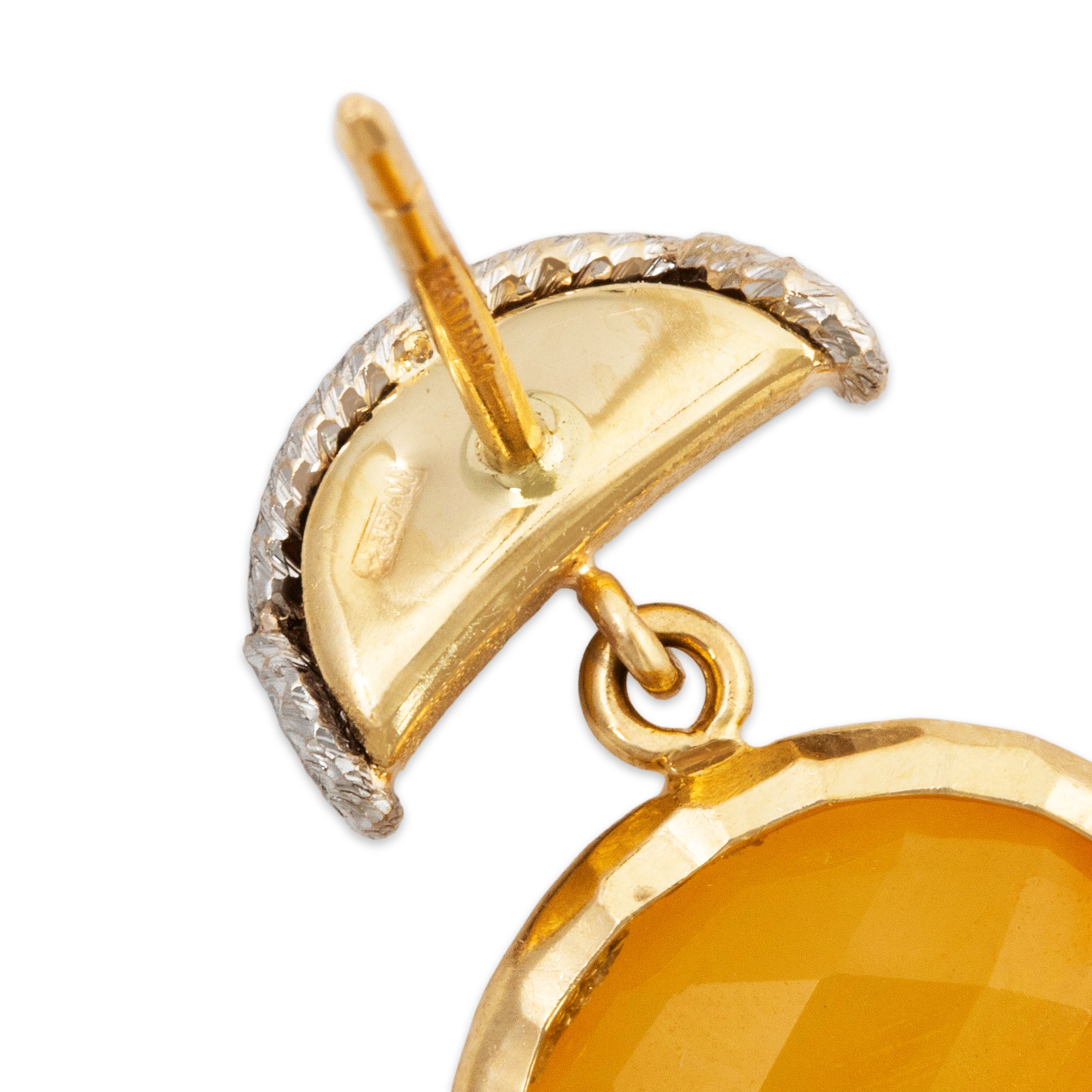 Vintage Italian Large 14k Yellow & White Gold Aventurine Onyx Fringe Earrings、mySite、hinf8tx79