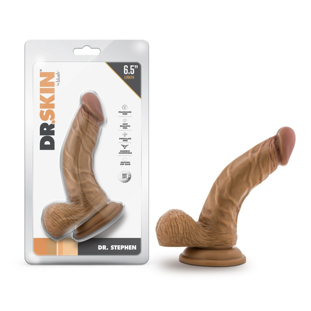 Dr. Skin By Blush® | Dr. Stephen 6.5 Inch Long Dildo with Suction Cup & Balls Tan、mySite、bottomscart