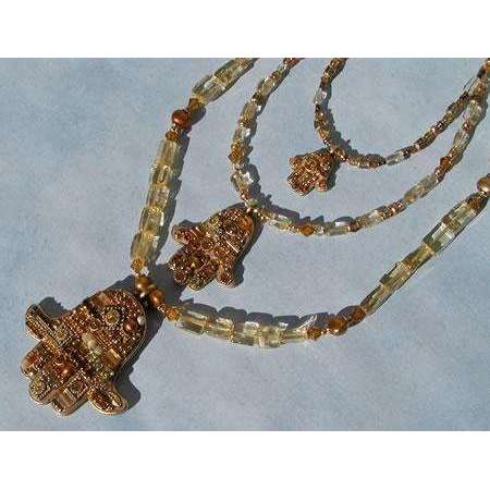 Michal Golan Crystal & Topaz Hamsa Necklace、mySite、topwebapps