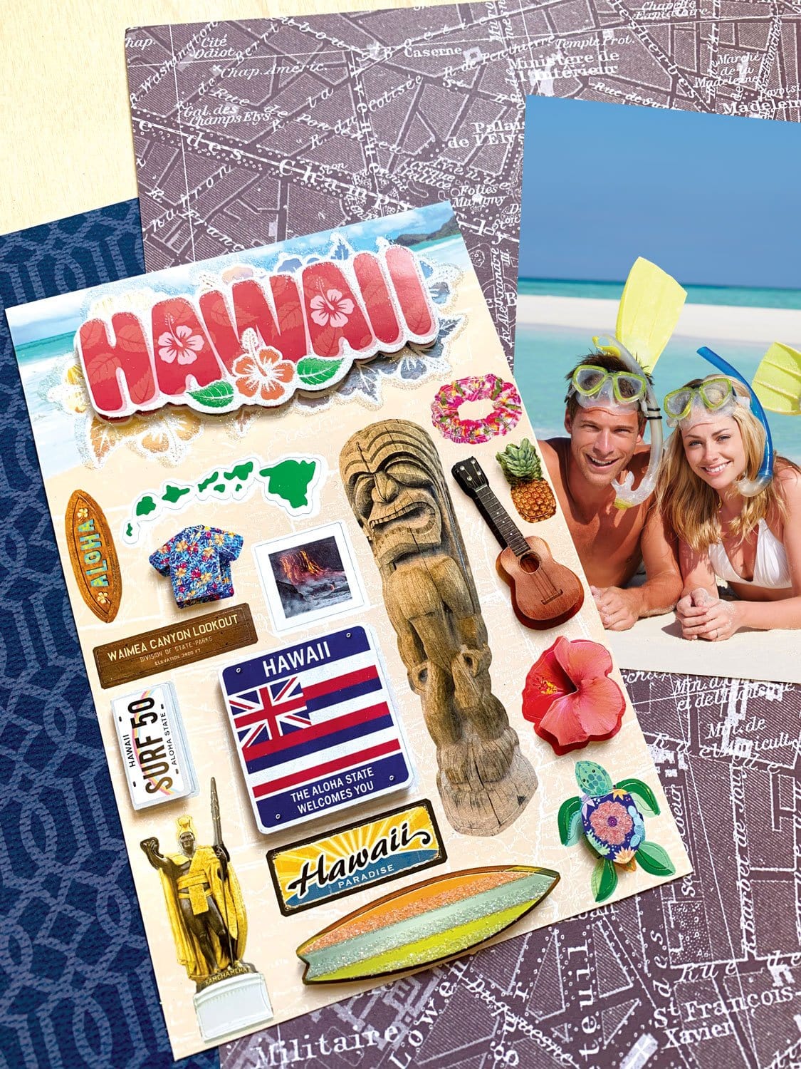  Scrapbook Stickers - 3D Hawaii Stickers、mySite、ghnorth