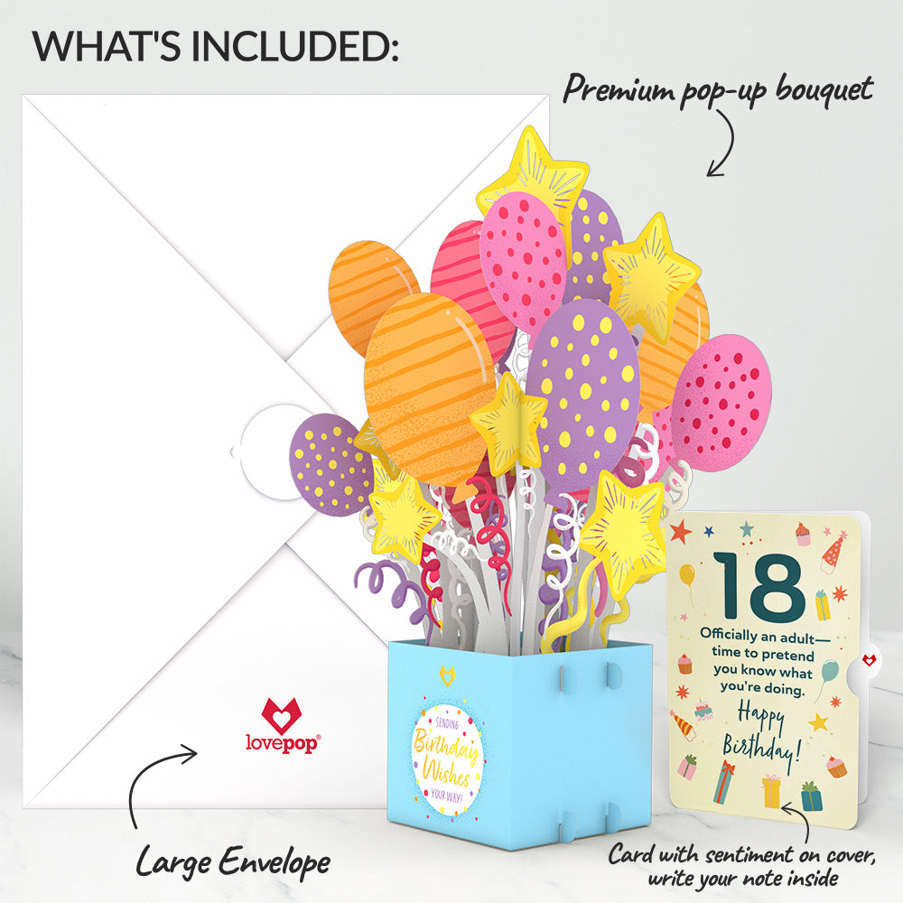 18th Birthday Balloons Giant Pop-Up Gift and Sentiment Set、mySite、solidvoid