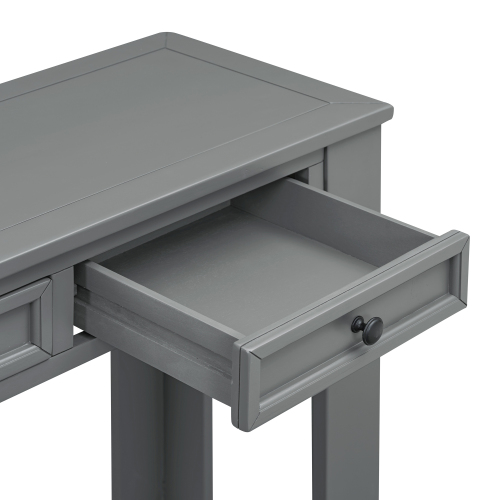 TREXM Console Table/Sofa Table with Storage Drawers and Bottom Shelf for Entryway Hallway(Espresso)、、casual