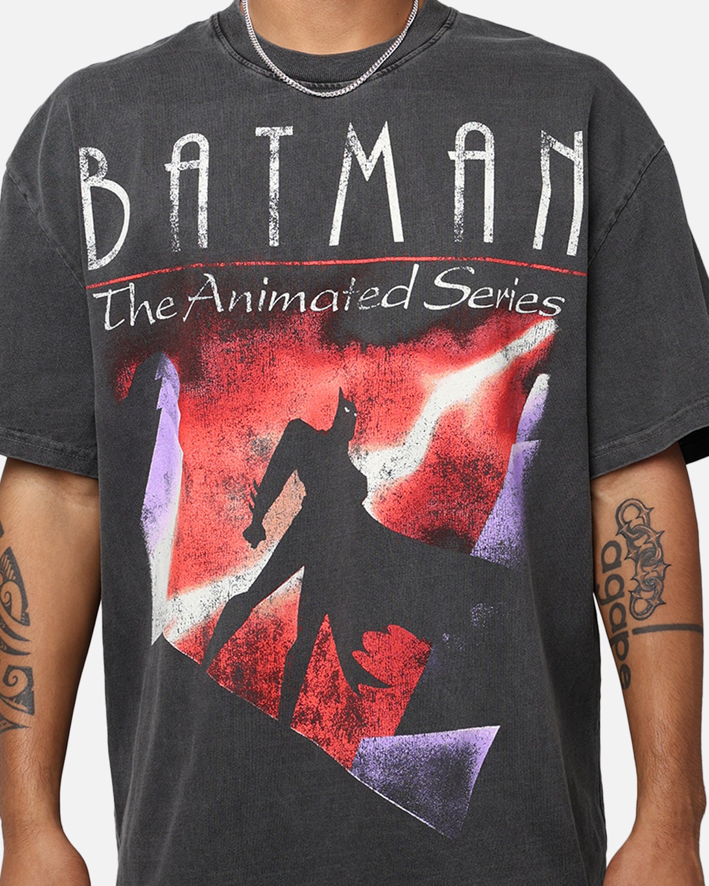 American Thrift X DC Batman The Animated Series Heavyweight Vintage T-Shirt Washed Black、mySite、zt4zffjzw
