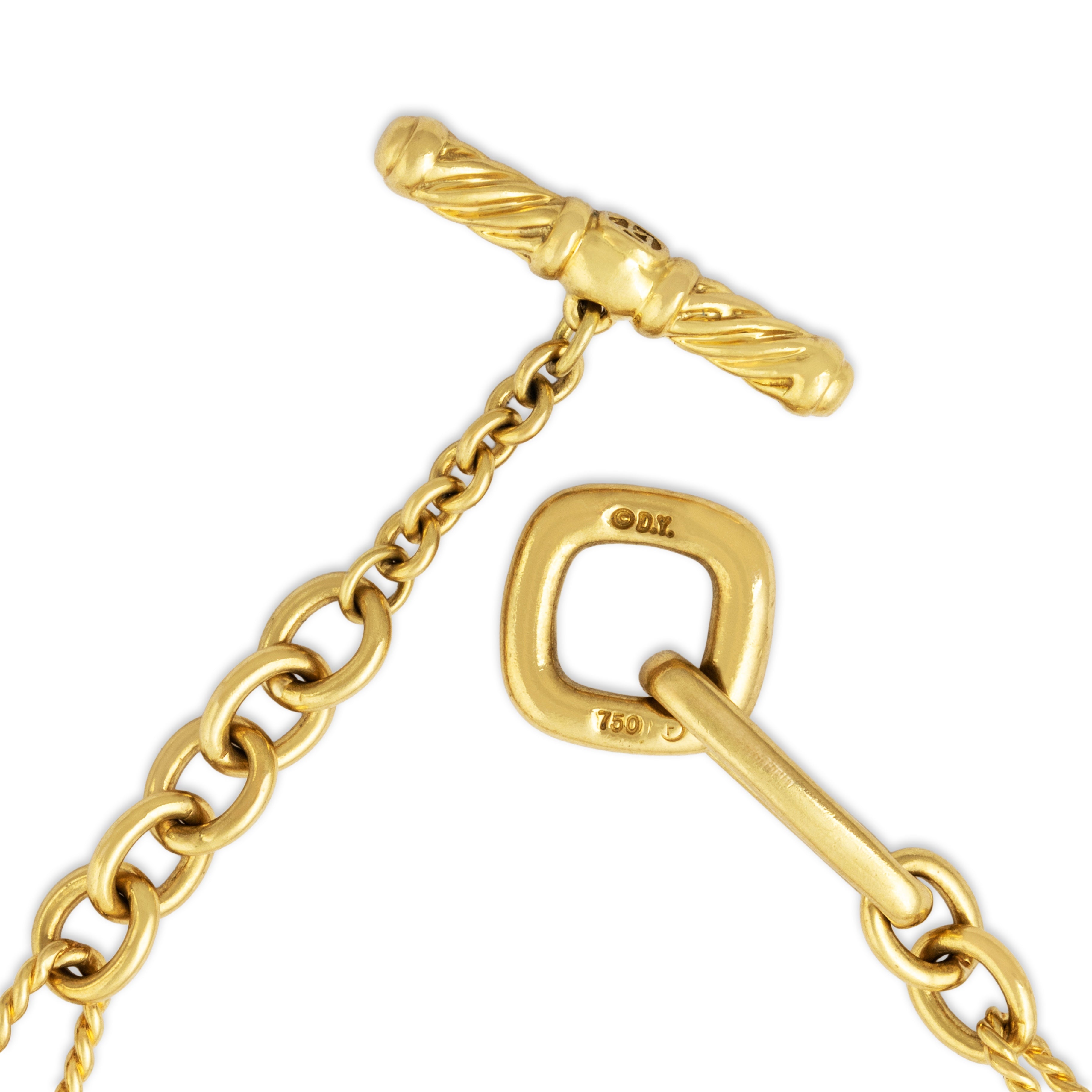 Vintage David Yurman 18k Yellow & White Gold .392cttw Diamond Cable Necklace 16、mySite、hinf8tx79