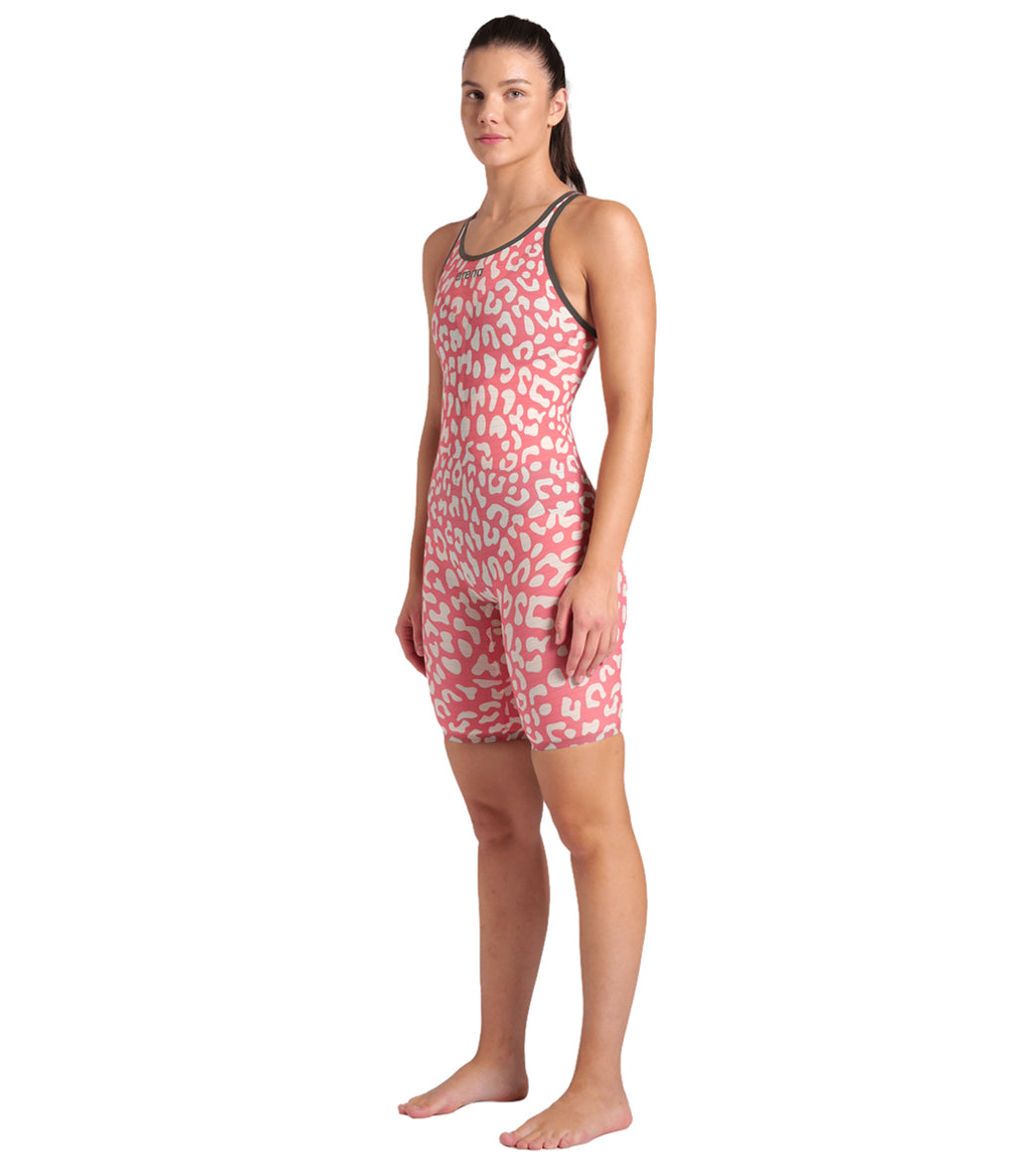 Arena Women's Powerskin Carbon Air2 SL Limited Edition Leopard Closed Back Tech Suit Swimsuit、mySite、noshort