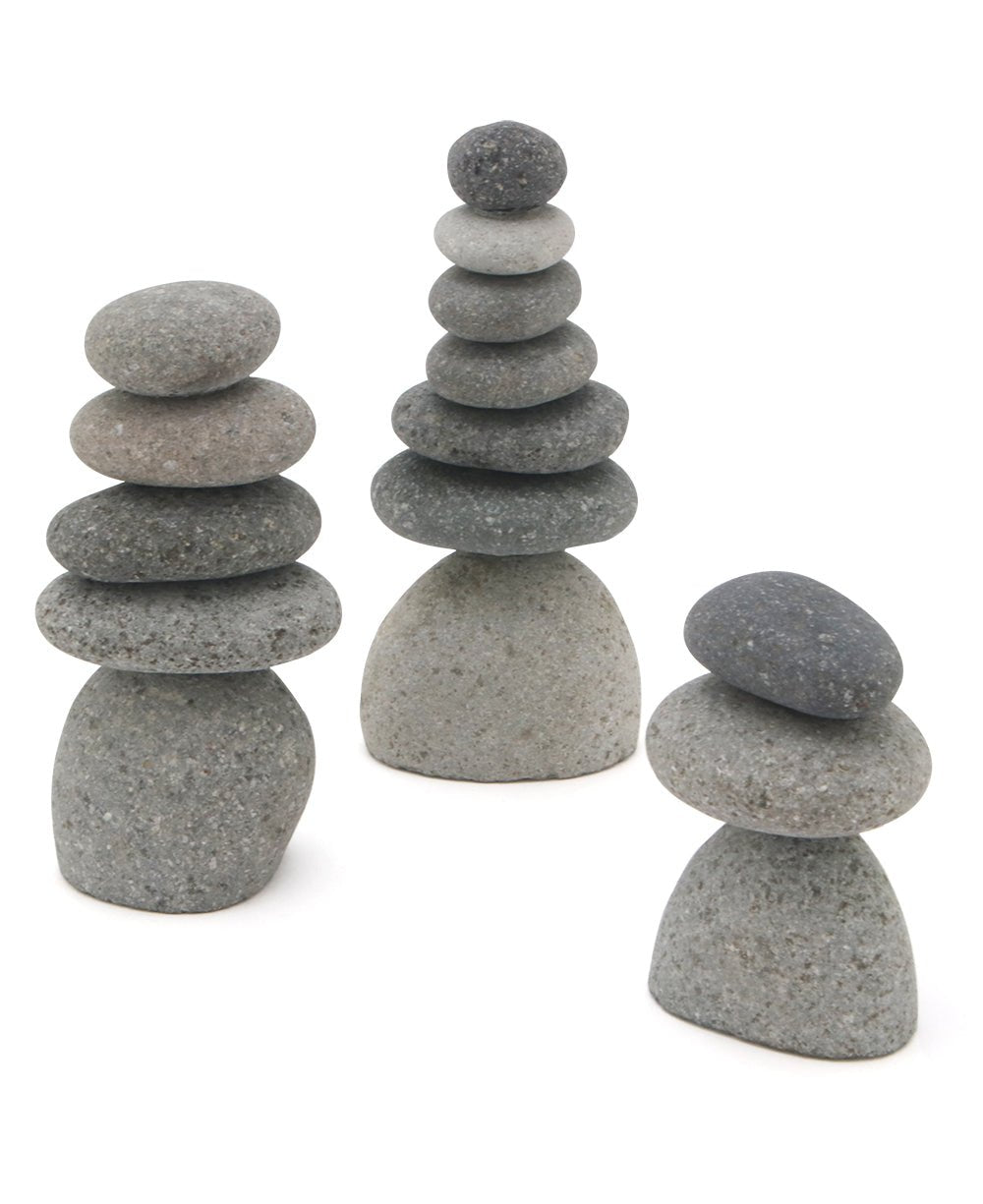 Set of 3 Miniature Stone Zen Cairn Natural Rock Sculptures、mySite、topwebapps