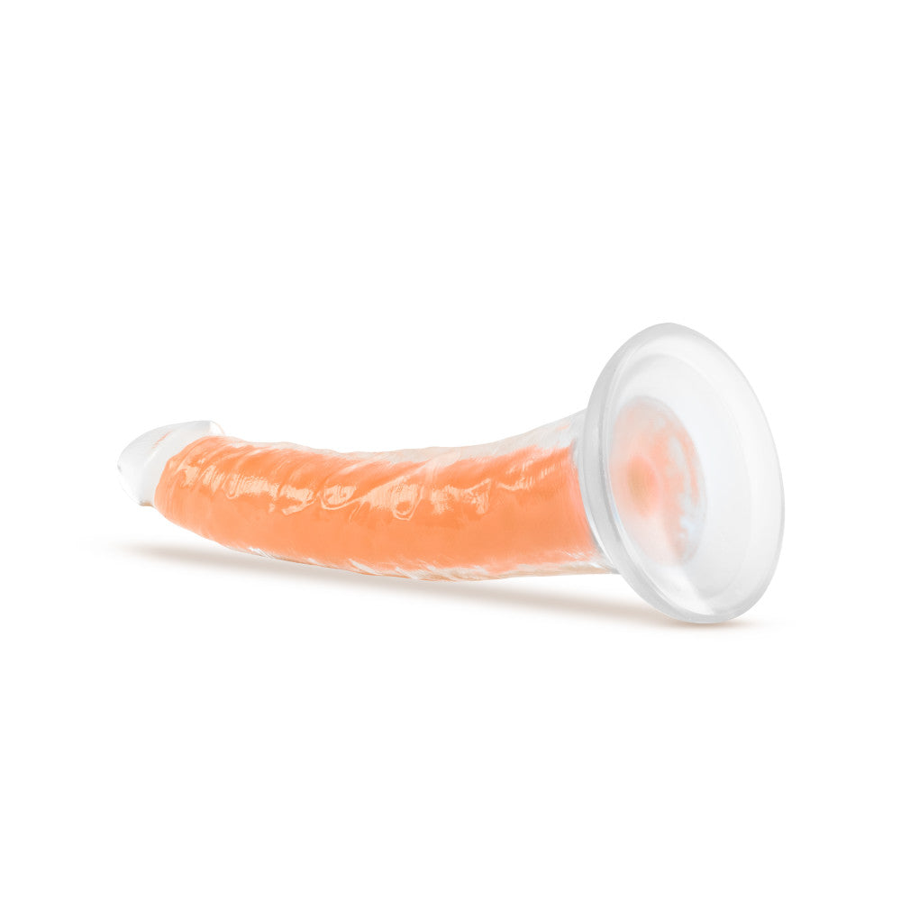 Neo Elite By Blush® | Lavo Glow In The Dark Neon Orange: 7.5-Inch Long Dildo - Made with Purio™ Silicone & SensaFeel® Dual Density Realistic Technology、mySite、bottomscart