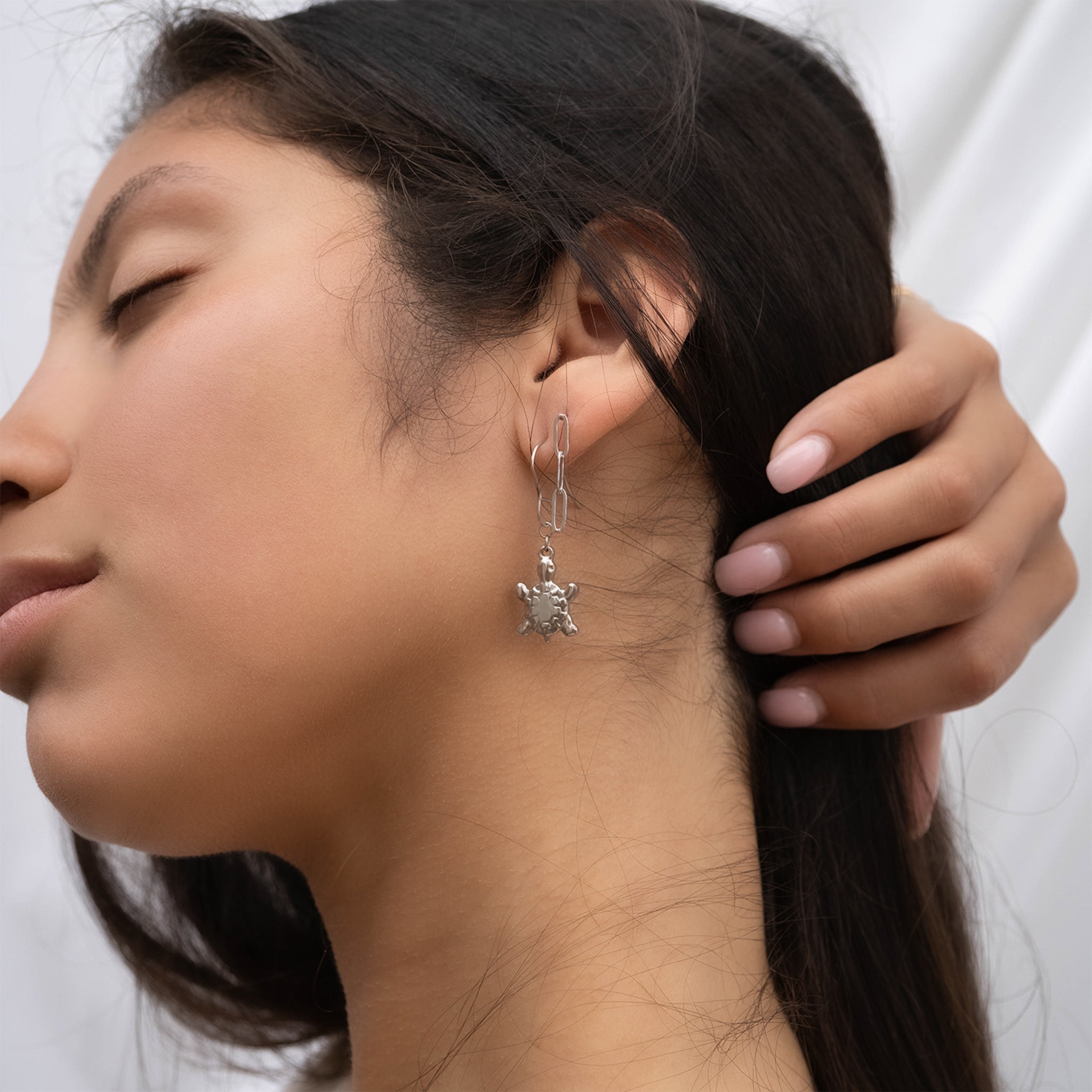 18K Gold PVD Stainless Steel Paperclip Earrings / ERJ0002、mySite、dreamappss