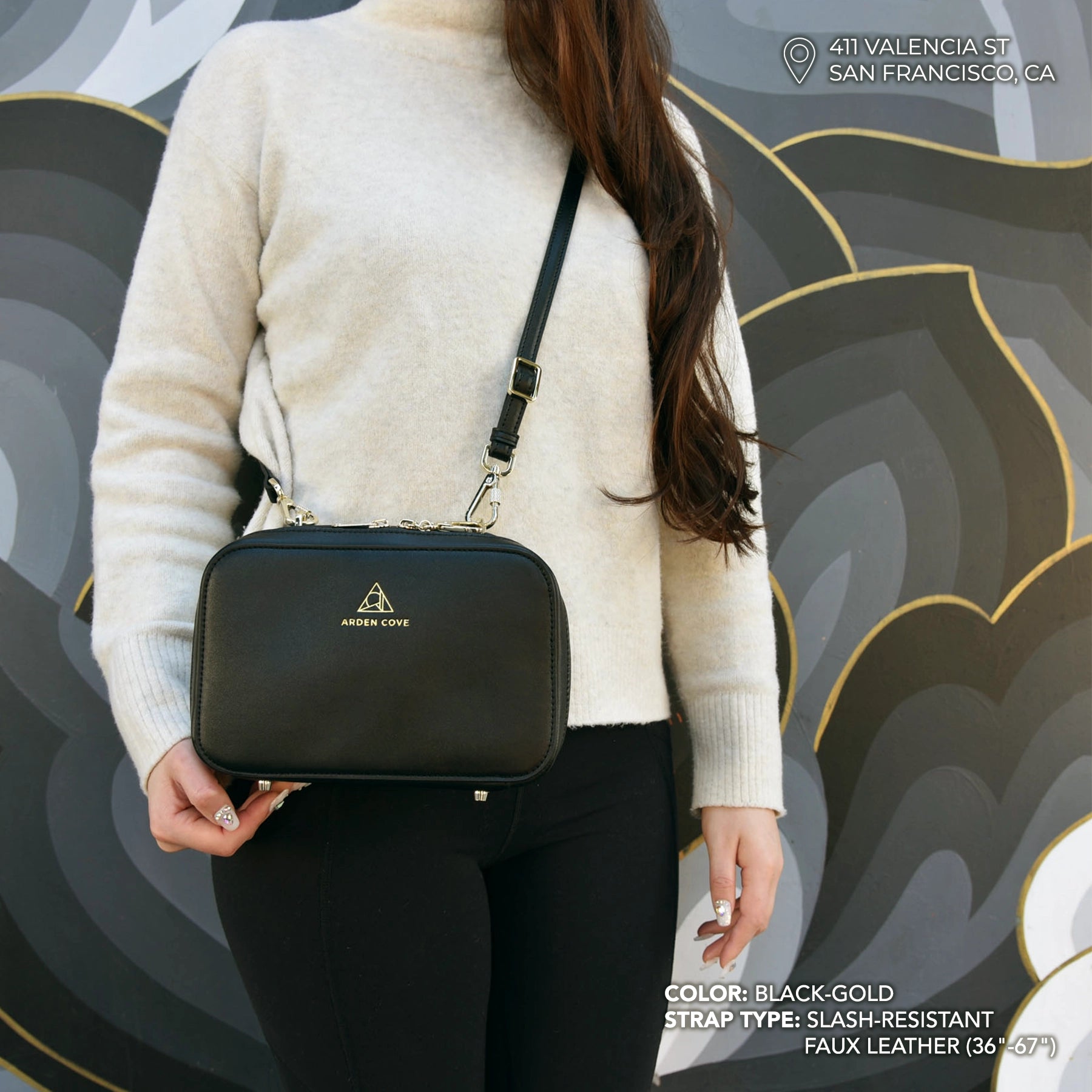 Elise Crossbody with Locking Clasps Strap、mySite、garagedoors4me