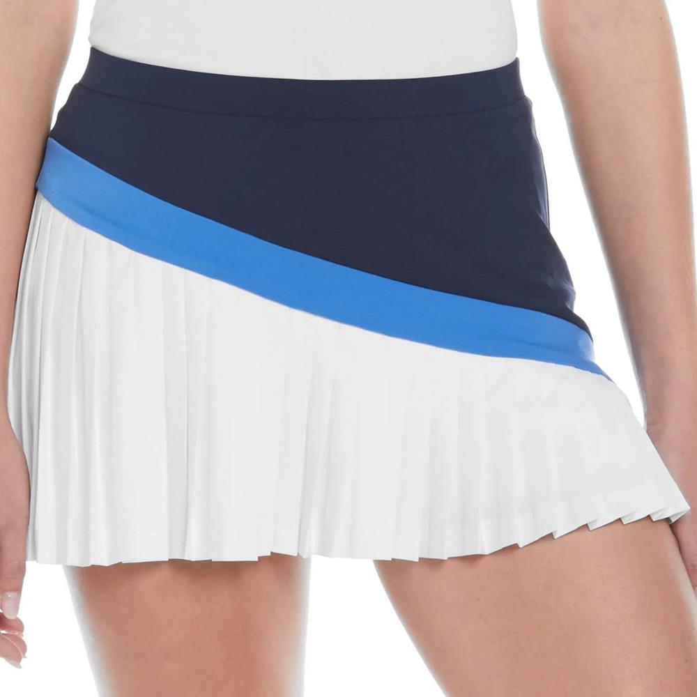 Penguin Women's Asymmetrical Color Block Pleated Skort - White/Navy