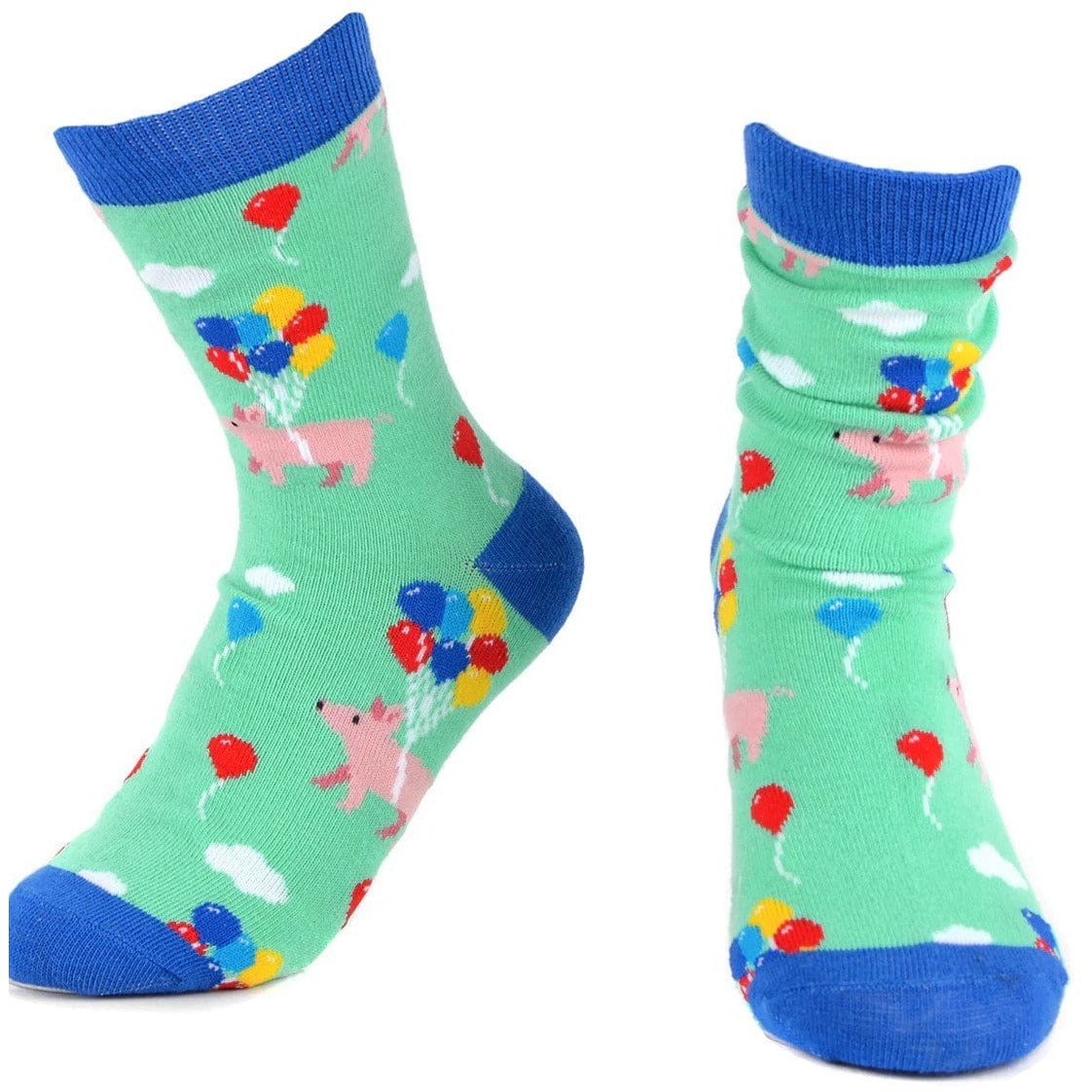 Women's Cute Pigs with Balloons Socks--Pigs Trying to Fly! *、mySite、g9winljtr