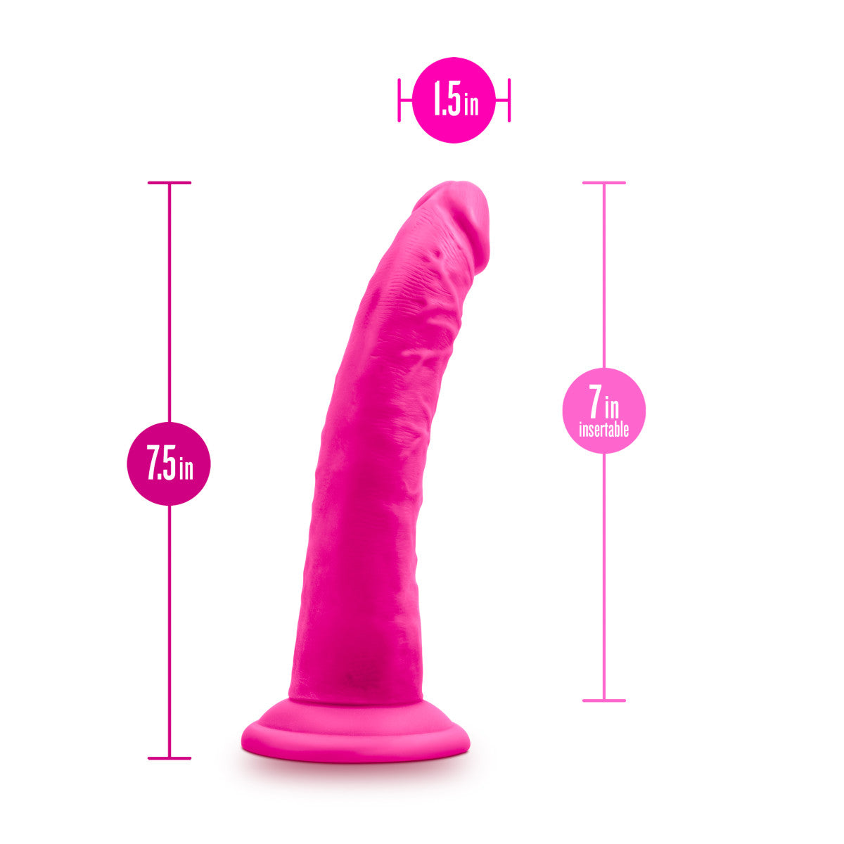 Au Naturel Bold By Blush® | Jack Realistic Pink 7.5-Inch Long Dildo With Suction Cup Base、mySite、bottomscart