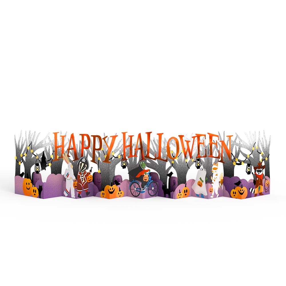 Happy Halloween Trick-or-Treat Loooooong Card™ (Expands to 2 feet)、mySite、solidvoid