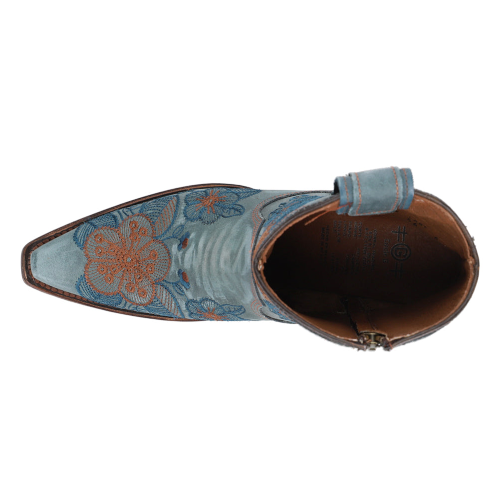 LD Floral Embroidered Snip Toe Zippered Cowboy Booties、mySite、gtrtttuynbv