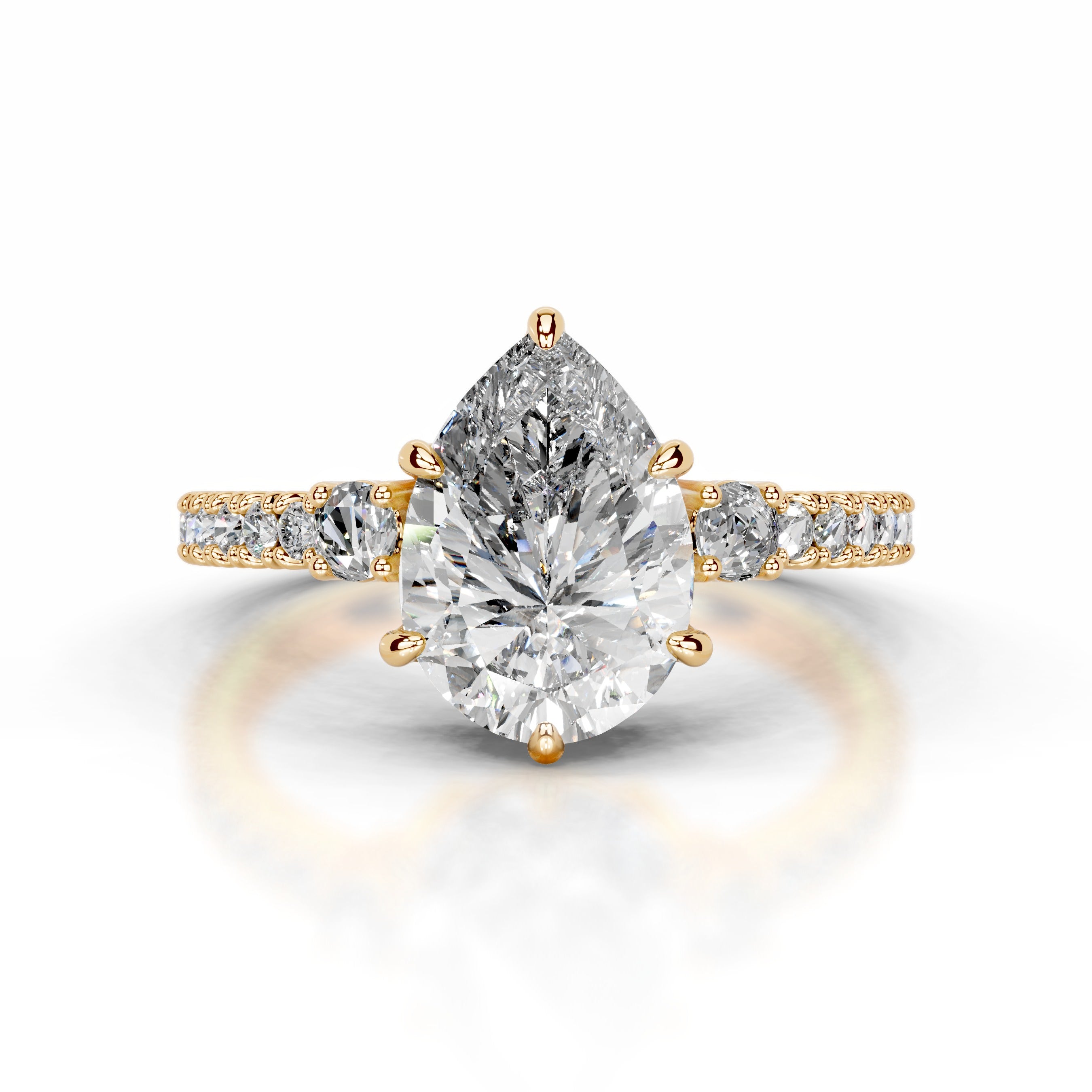 Leandra Diamond Engagement Ring - 18K Yellow Gold、mySite、hinf8tx79