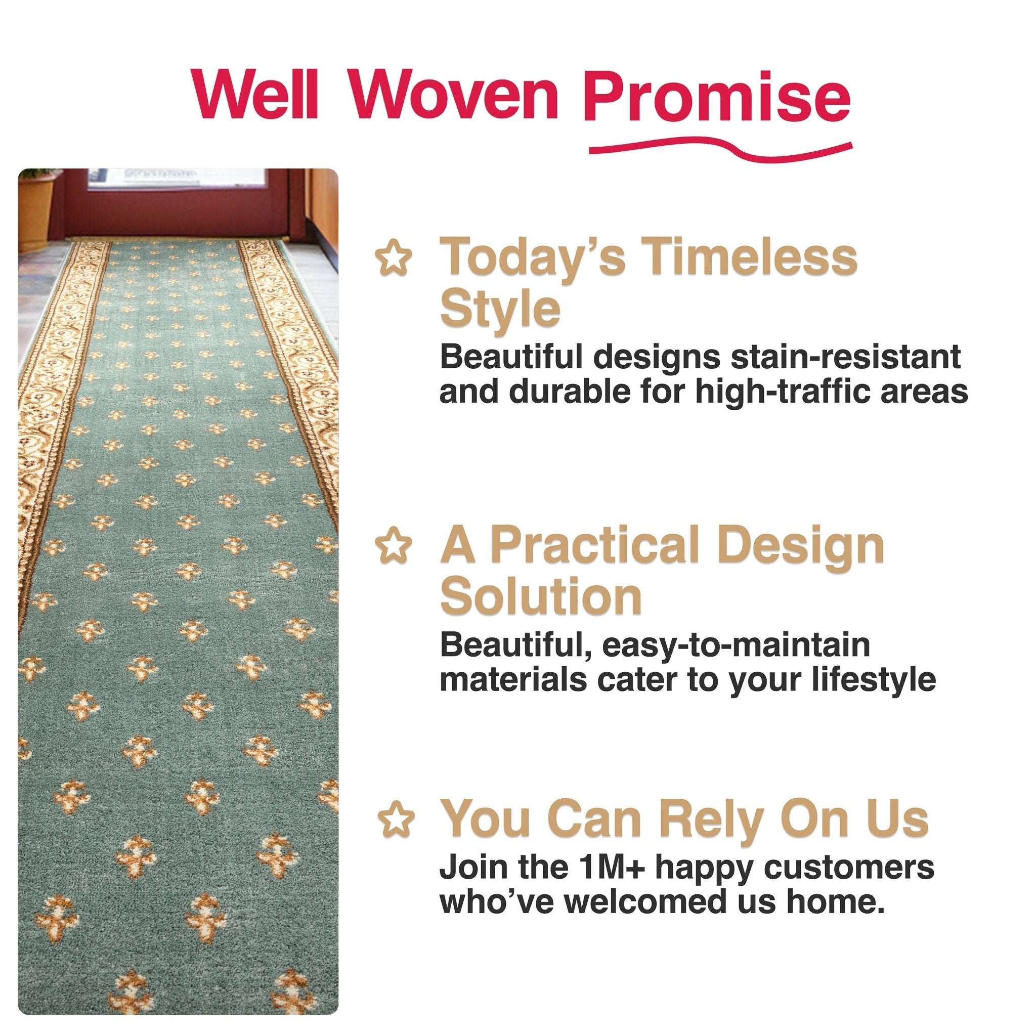 Custom Size Hallway & Stair Runner Fleur de Lis Traditional Light Blue 27 Inch Wide x Choose Your Custom Length Runner Rug、mySite、gigharbornorthrealestate